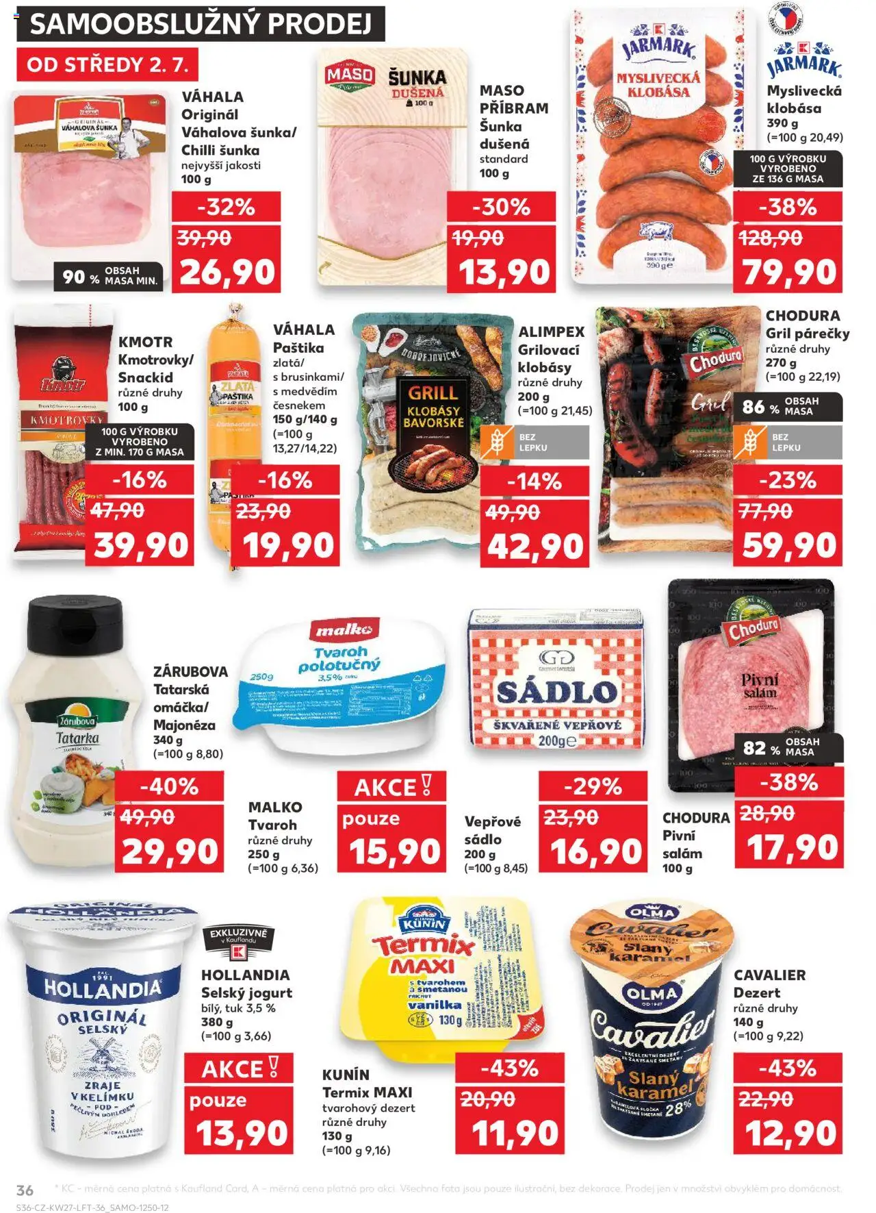 Kaufland leták od 02.07.2025 | Strana: 36 | Produkty: Salám, Klobása, Klobásy, Majonéza