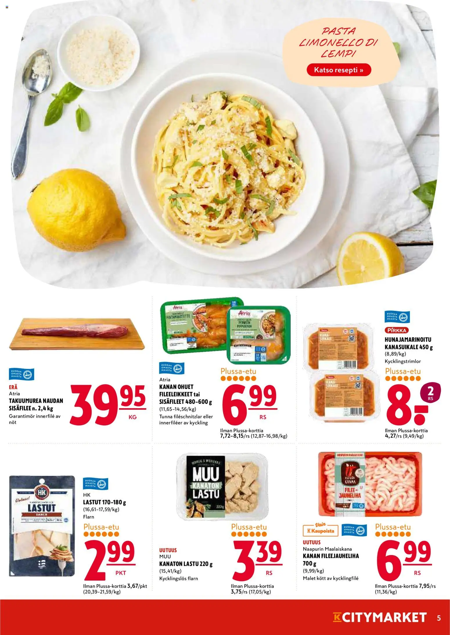 K-Citymarket tarjoukset – voimassa 05.03.2026 alkaen | Sivu: 5 | Tuotteet: Pasta
