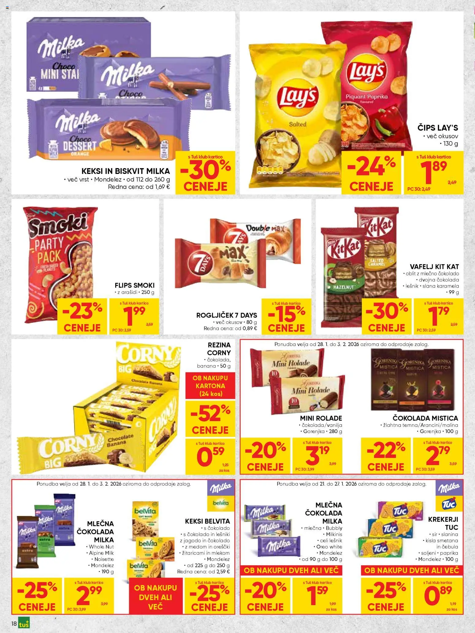 Novi Tuš katalog ponudbe – veljaven od 21.01.2026 | Stran: 18 | Izdelki: Kos, Flips, Orescki, Smetana