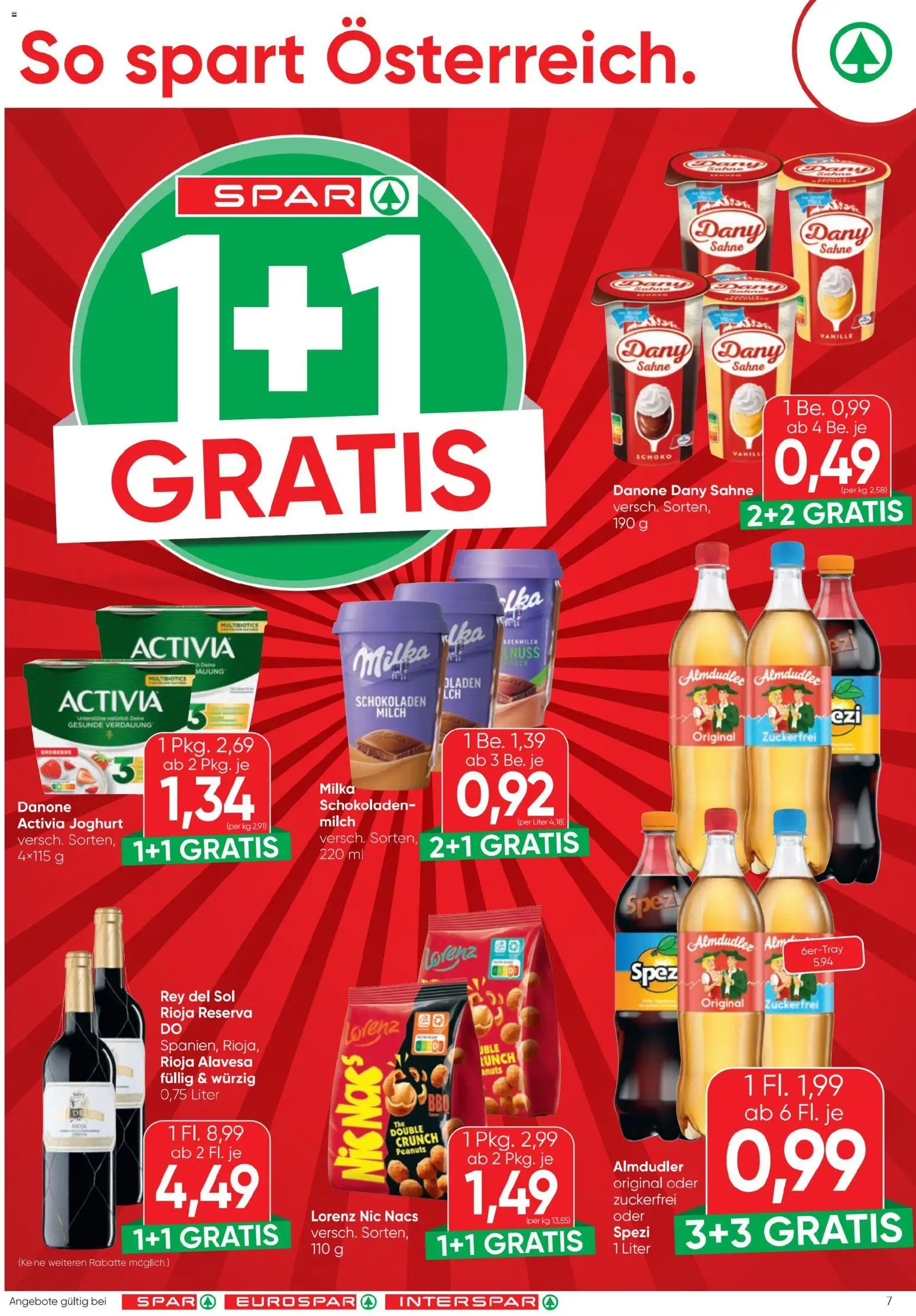 Spar - Flugblatt gültig ab 30.04.2026 | Seite: 7 | Produkte: Sahne, Milch, Joghurt