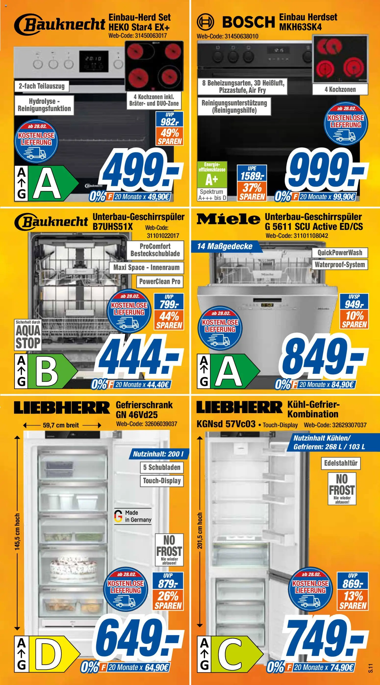 Expert Prospekt 	 – gültig ab 02.03.2026 | Seite: 11 | Produkte: Miele, Bosch, Liebherr, Gefrierschrank