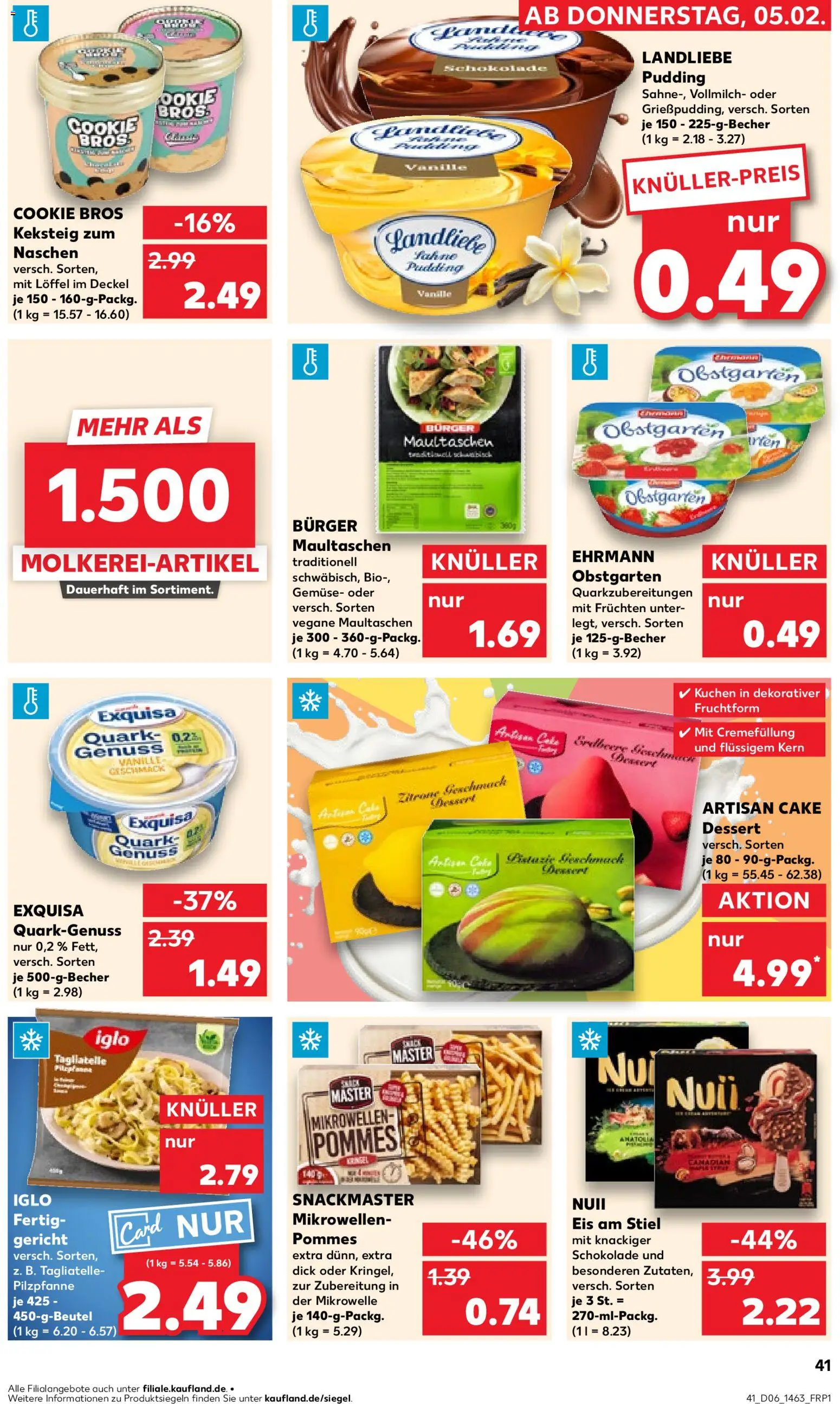 Kaufland prospekt Speyer	 – gültig ab 08.02.2026 | Seite: 41 | Produkte: Mikrowelle, Nuii eis, Schokolade, Pommes