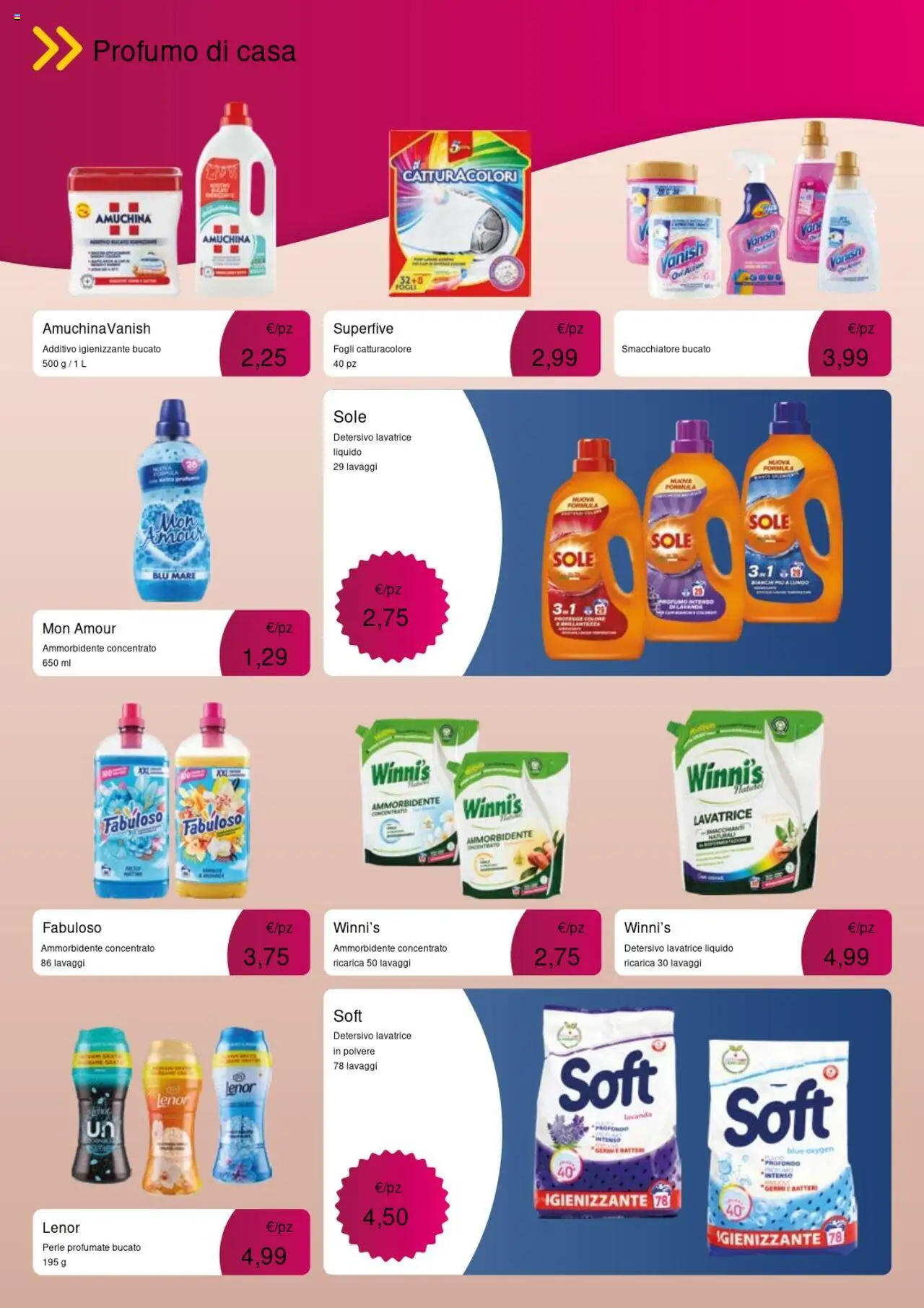 Volantino Acqua e Sapone del 01.07.2025 | Pagina: 3 | Prodotti: Ammorbidente, Smacchiatore, Fogli catturacolore, Profumo