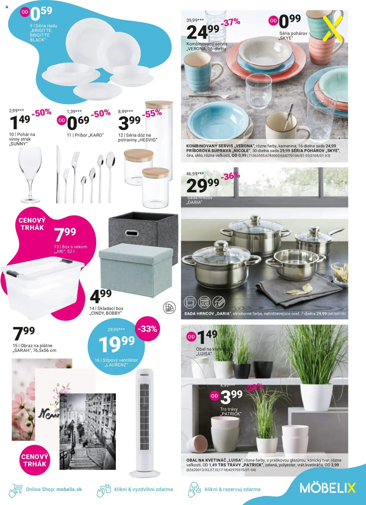 Möbelix leták │ platný od 24.06.2024 | Strana: 11 | Produkty: Ventilátor, Sada hrncov, Kvetináč