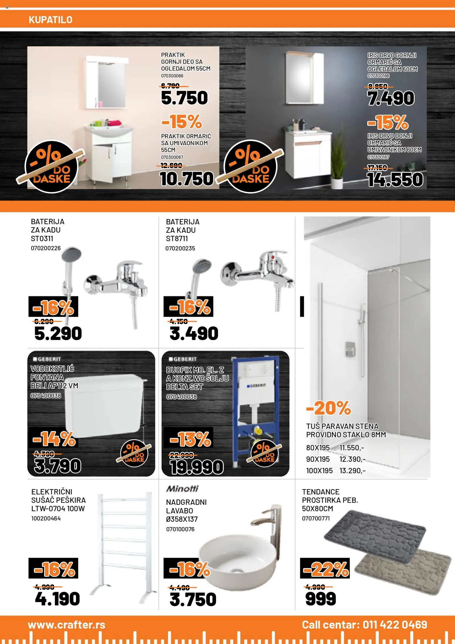 Crafter katalog - važi od 31.10.2025 | Strana: 8 | Proizvode: Lavabo, Baterija, Kupatilo, Tuš