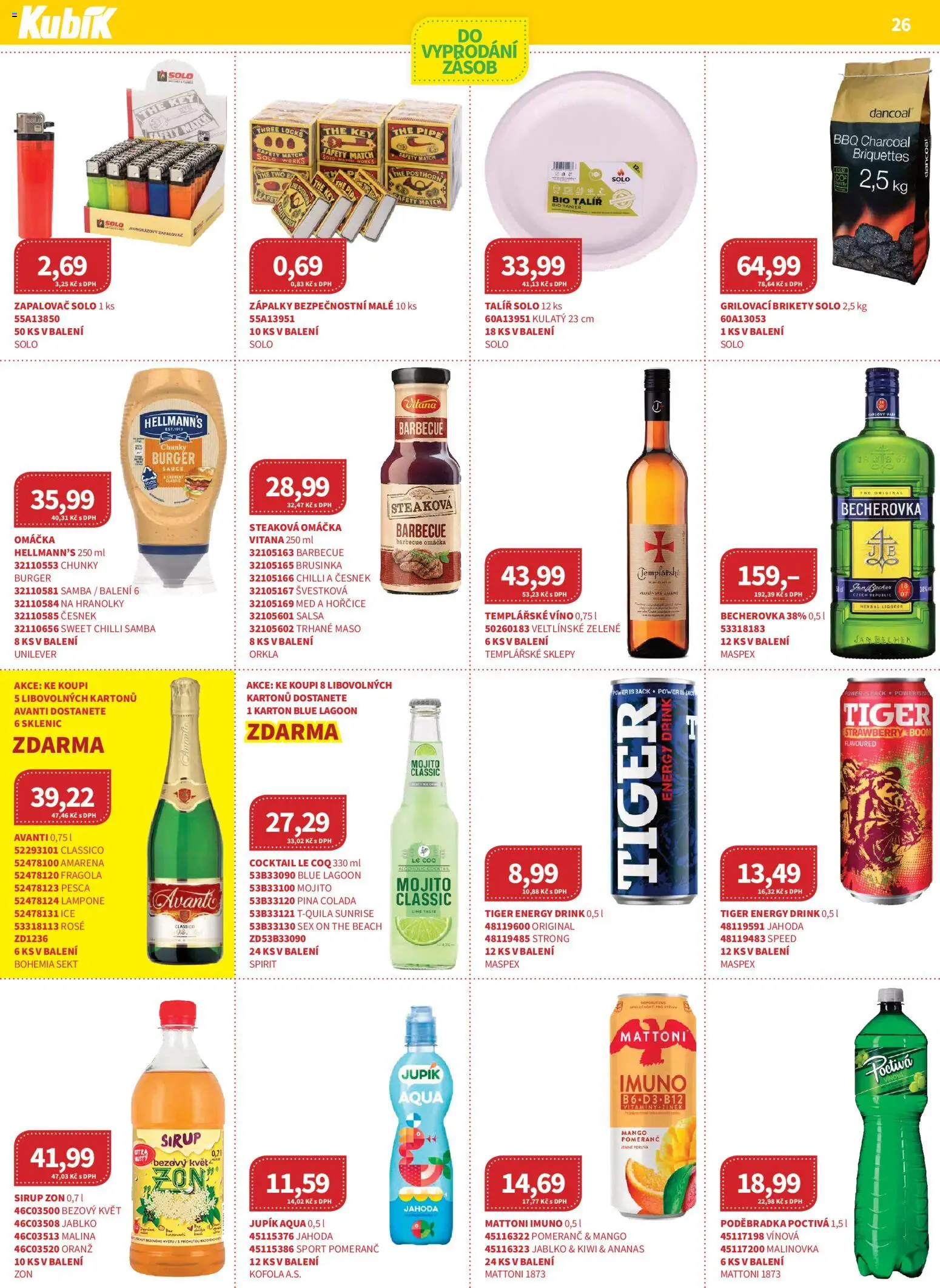 Kubík leták - Velkoobchod 04/2026 od 01.04.2026 | Strana: 26 | Produkty: Tiger, Víno, Ananas, Sirup