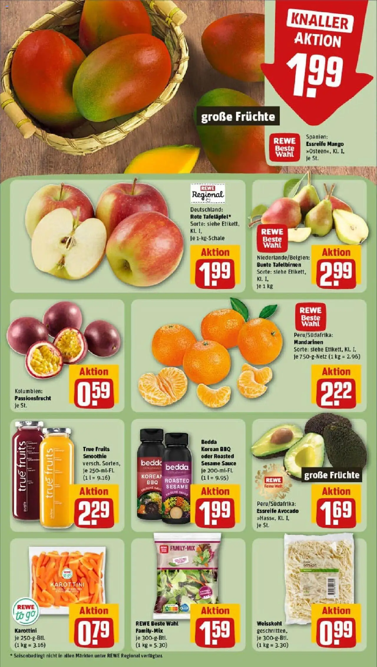 Rewe prospekt Riedering	 – gültig ab 06.10.2025 | Seite: 4 | Produkte: Mandarinen, Avocado, Mango