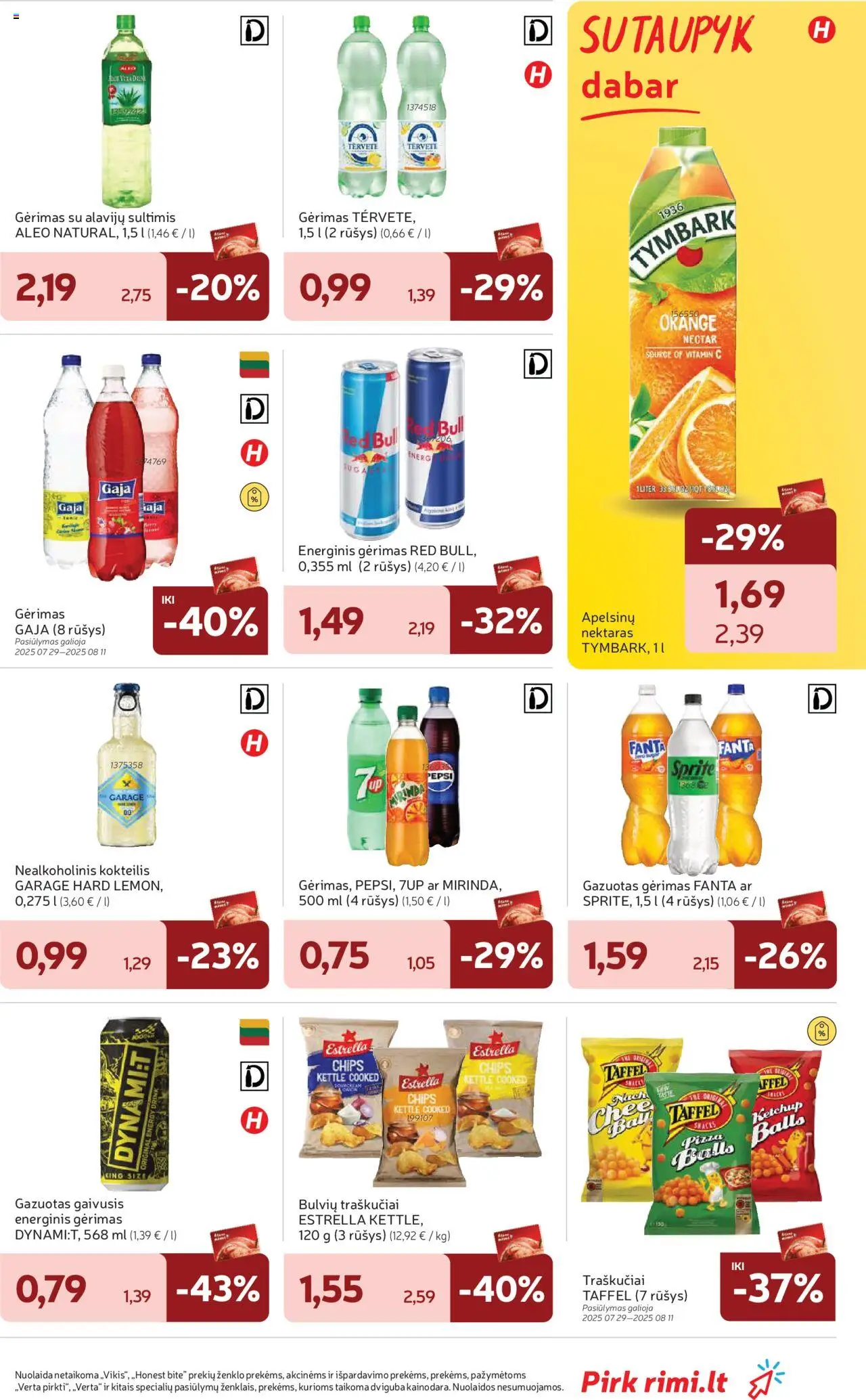 Rimi leidinys│galioja nuo 05.08.2025 | Puslapis: 29 | Prekių: Nealkoholinis kokteilis, Energinis gėrimas, Traškučiai