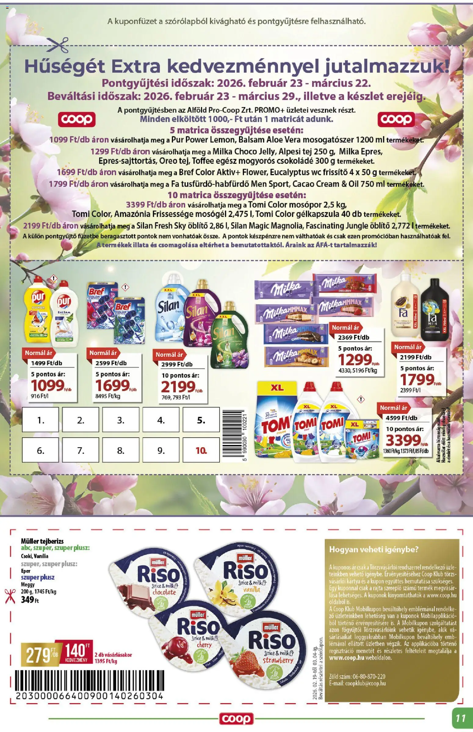 COOP akciós ujság - amely érvényes a következő dátumtól: 26.02.2026 | Oldal: 11 | Termékek: WC, Aloe vera, Mosópor, Mosogatószer