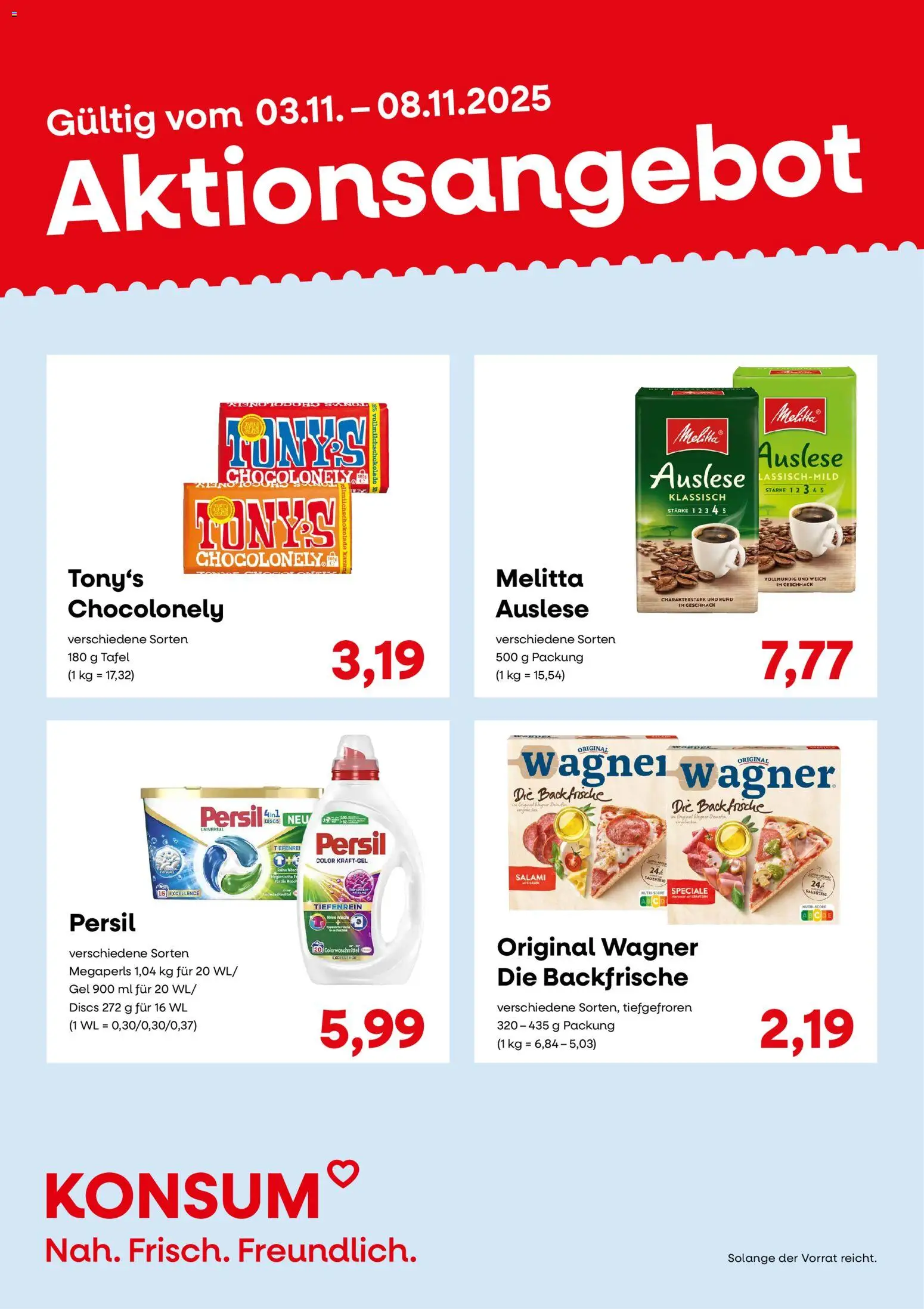 KONSUM Leipzig Prospekt – gültig ab 03.11.2025 | Seite: 2 | Produkte: Melitta, Salami, Persil