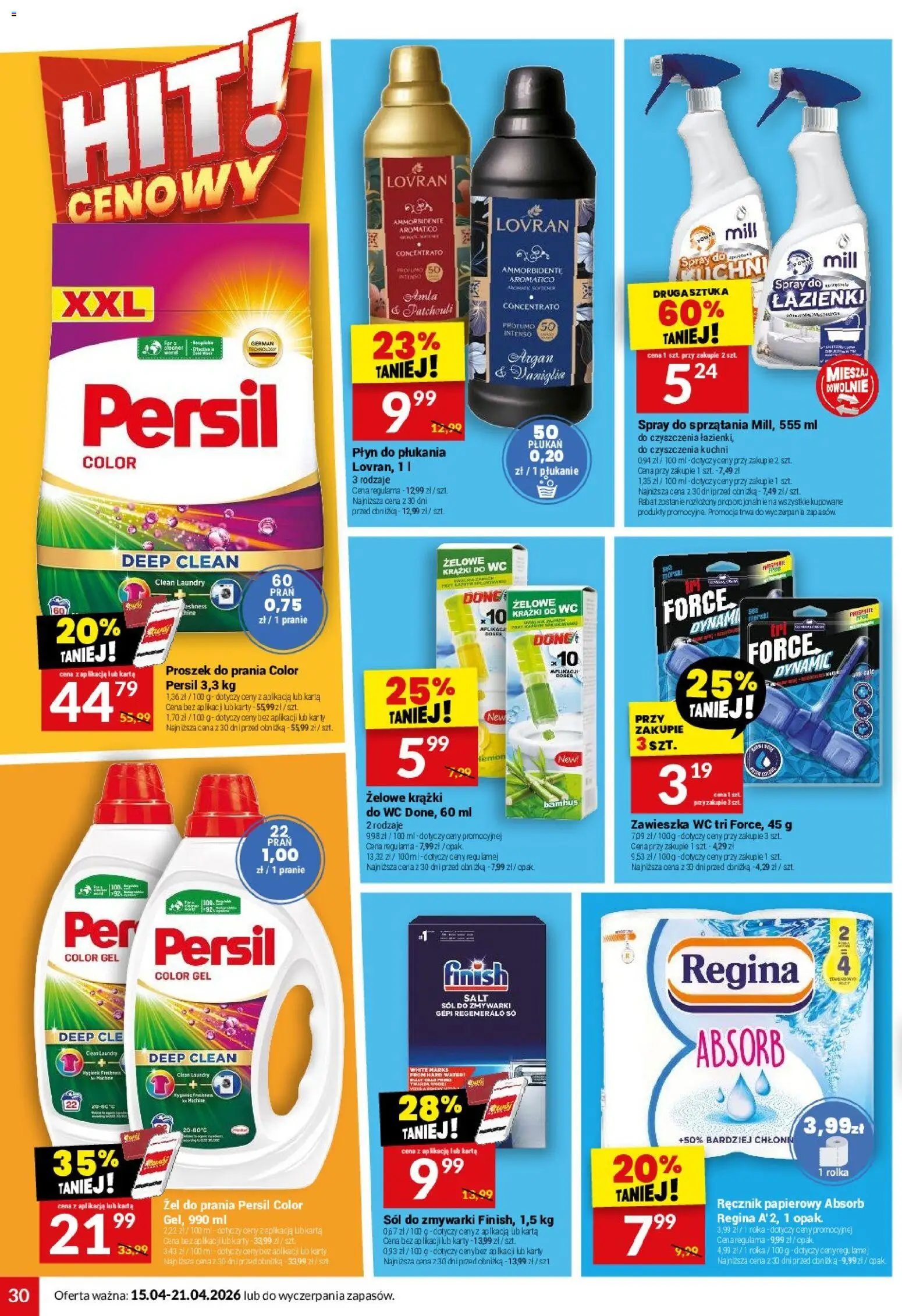 Twój Market gazetka od 15.04.2026 | Strona: 30 | Produkty: Persil, Finish, Ręcznik papierowy, Sól