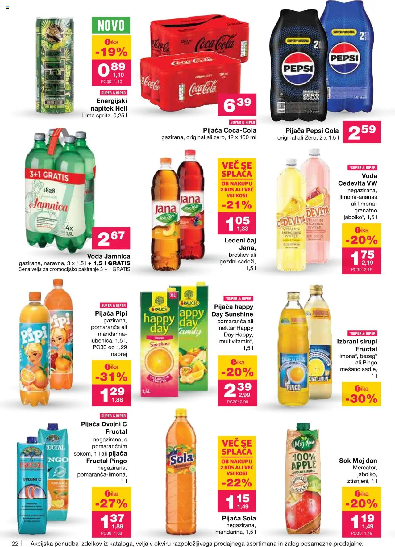 Mercator katalog │ velja od 07.08.2025 | Stran: 24 | Izdelki: Kos, Energijski napitek, Sok, Limona