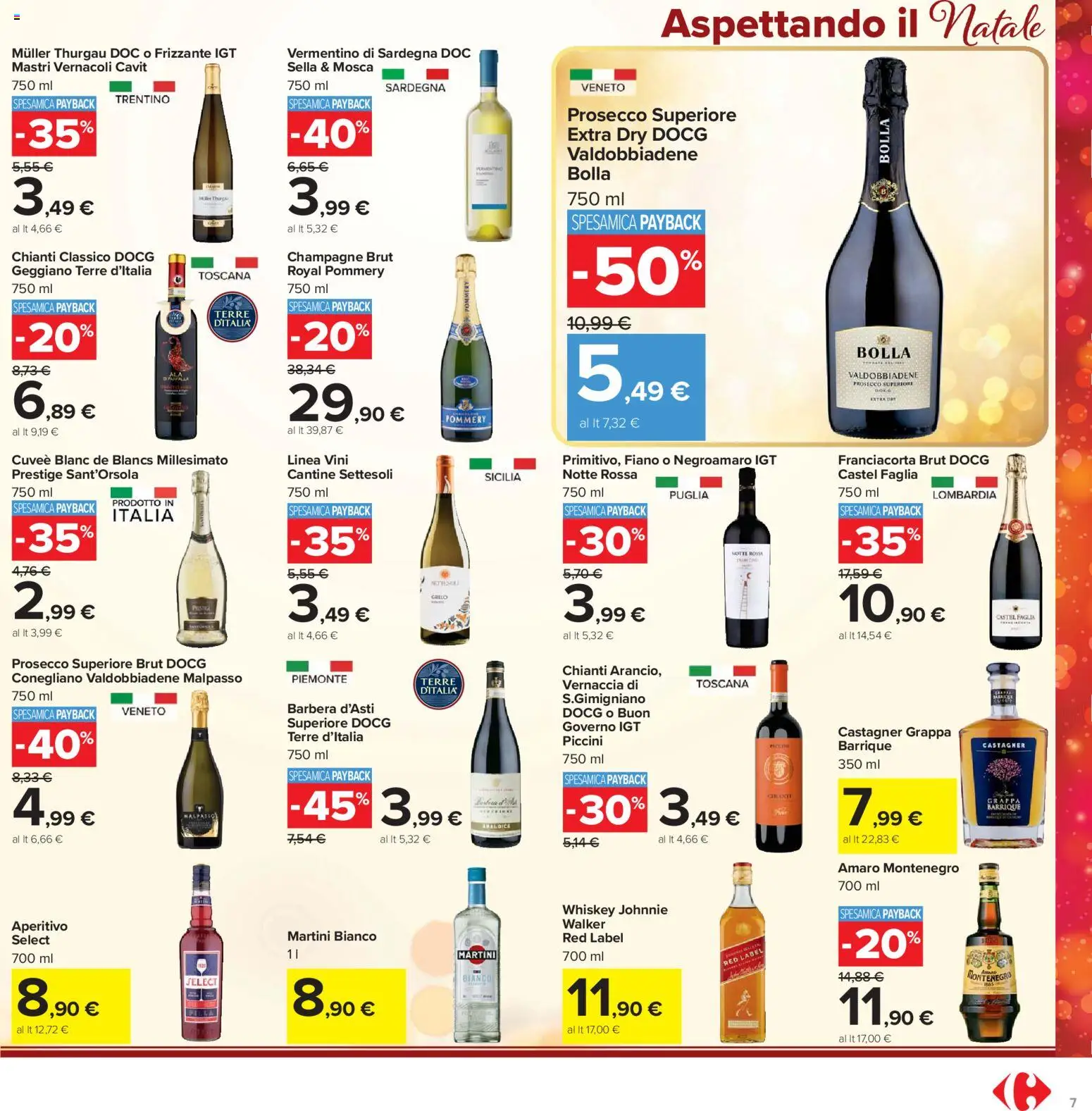 Volantino Carrefour del 02.12.2025 | Pagina: 7 | Prodotti: Prosecco, Champagne, Amaro, Aperitivo