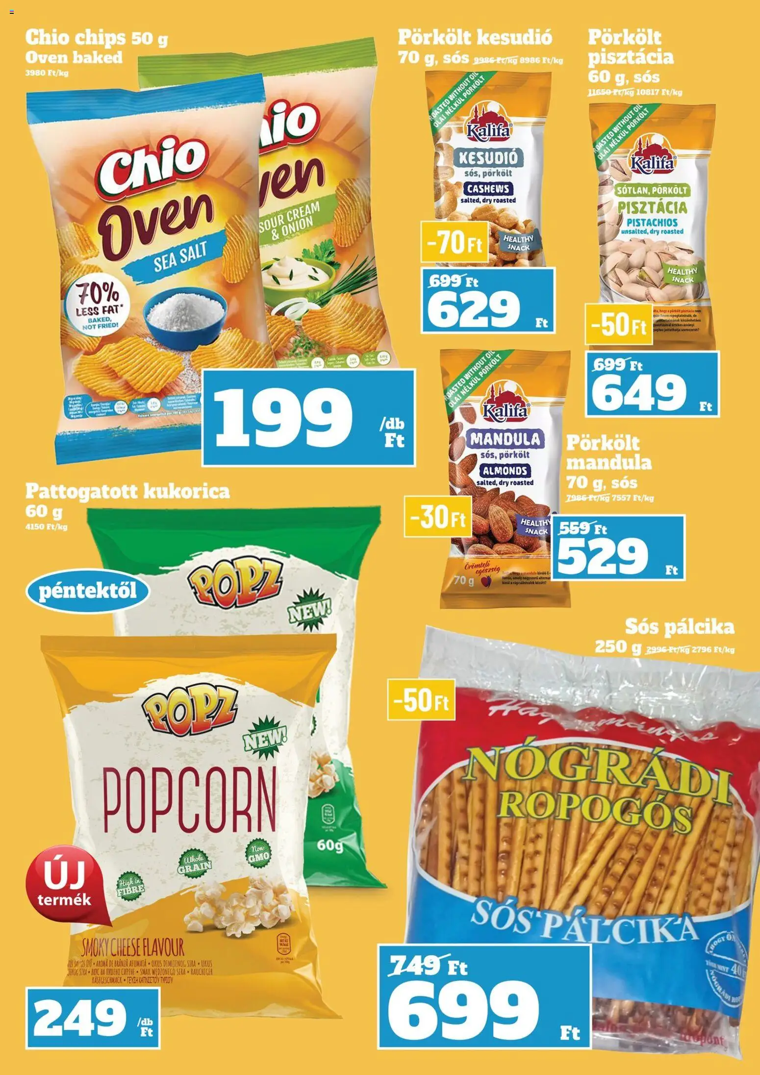 Family Diszkont akciós ujság - amely érvényes a következő dátumtól: 12.03.2026 | Oldal: 13 | Termékek: Chips, Kesudió, Popcorn, Olaj