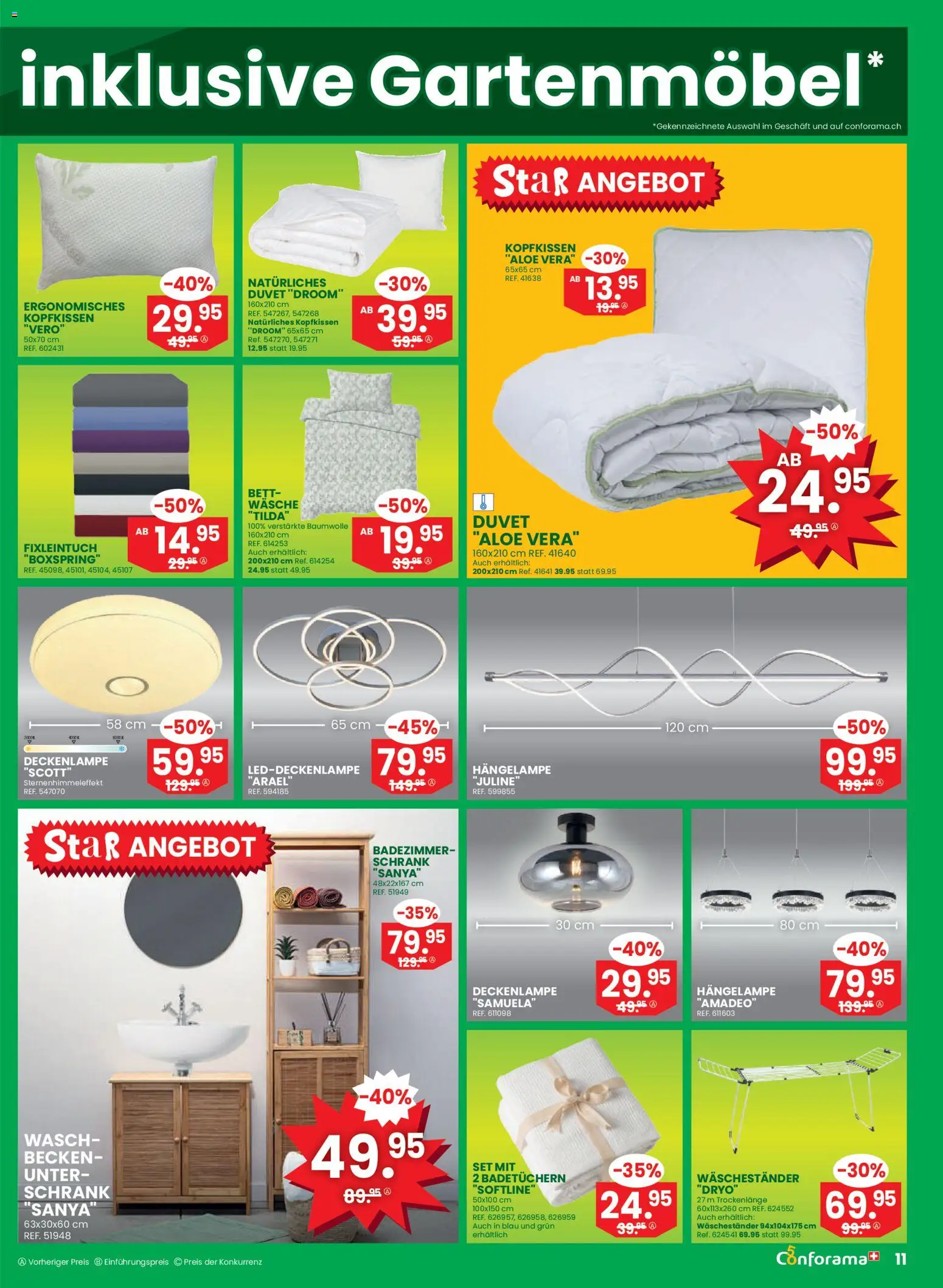 Conforama aktionen Primavera – gültig ab 01.04.2026 | Seite: 11 | Produkte: Gartenmöbel, Kopfkissen, Schrank, Bett