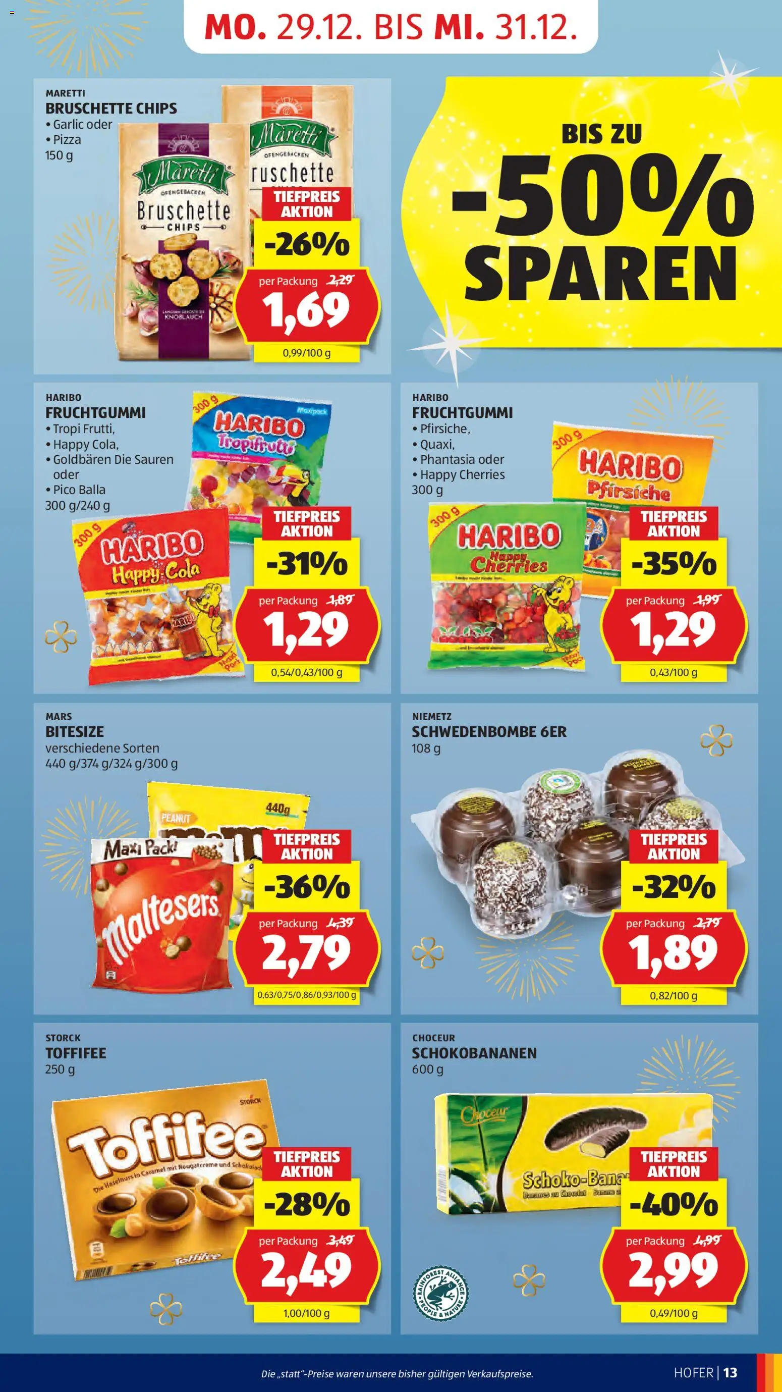 Hofer Flugblatt gültig ab 22.12.2025 | Seite: 15 | Produkte: Chips, Knoblauch, Schokolade, Pizza