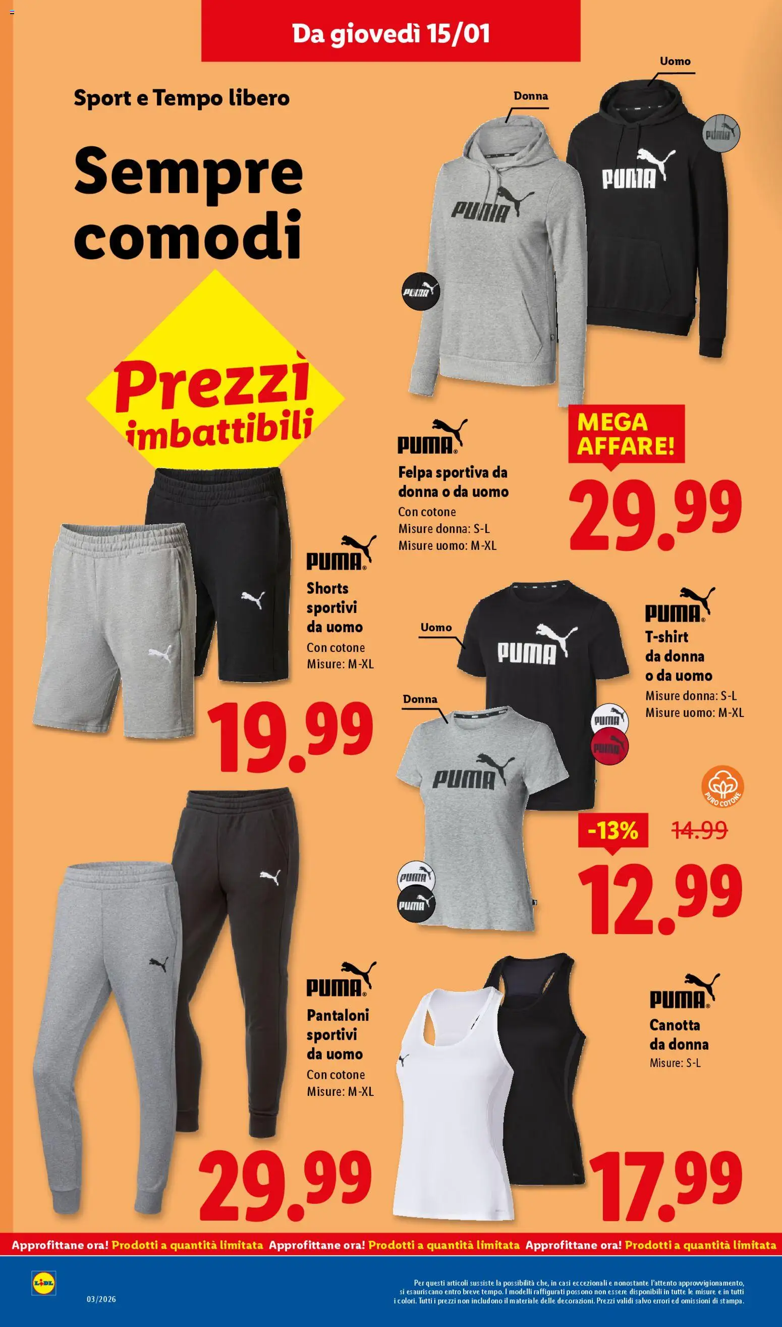 Volantino Lidl del 12.01.2026 | Pagina: 40 | Prodotti: Felpa, Pantaloni, Top, T-shirt