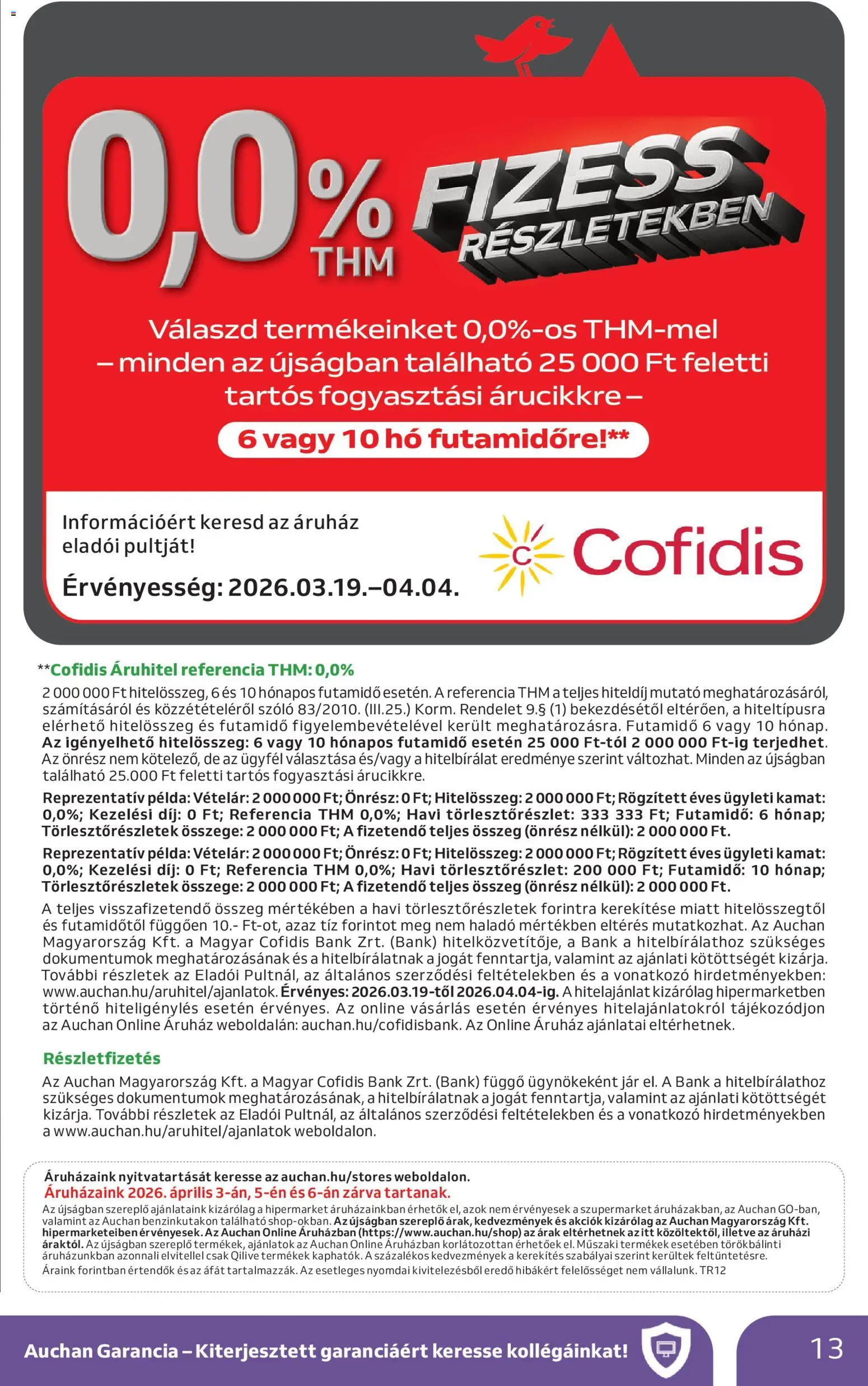 Auchan akciós ujság - amely érvényes a következő dátumtól: 19.03.2026 | Oldal: 13 | Termékek: Szőlő