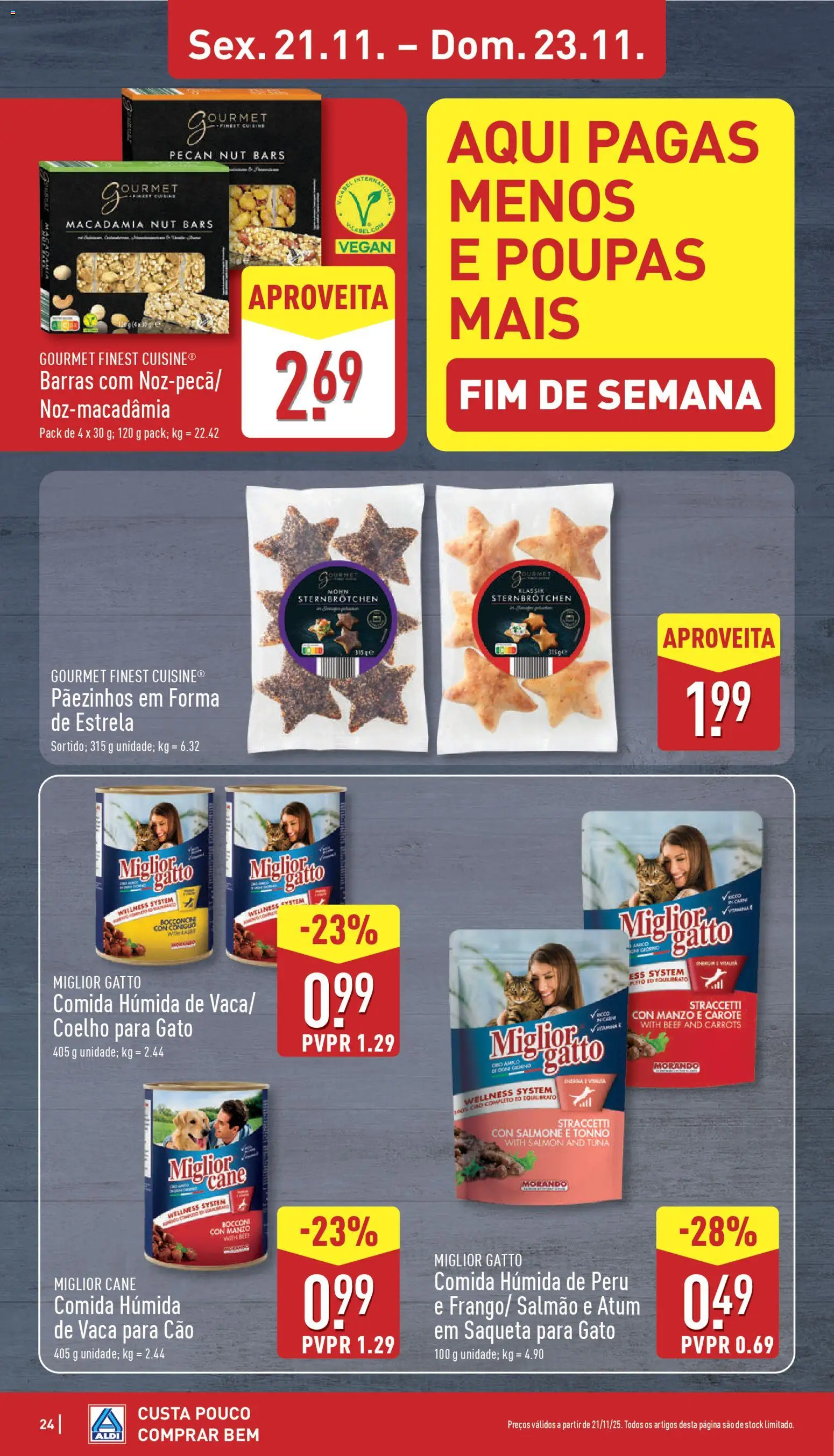 Aldi folheto │ válido de 17.11.2025 | Página: 24 | Produtos: Atum, Peru, Salmão, Coelho