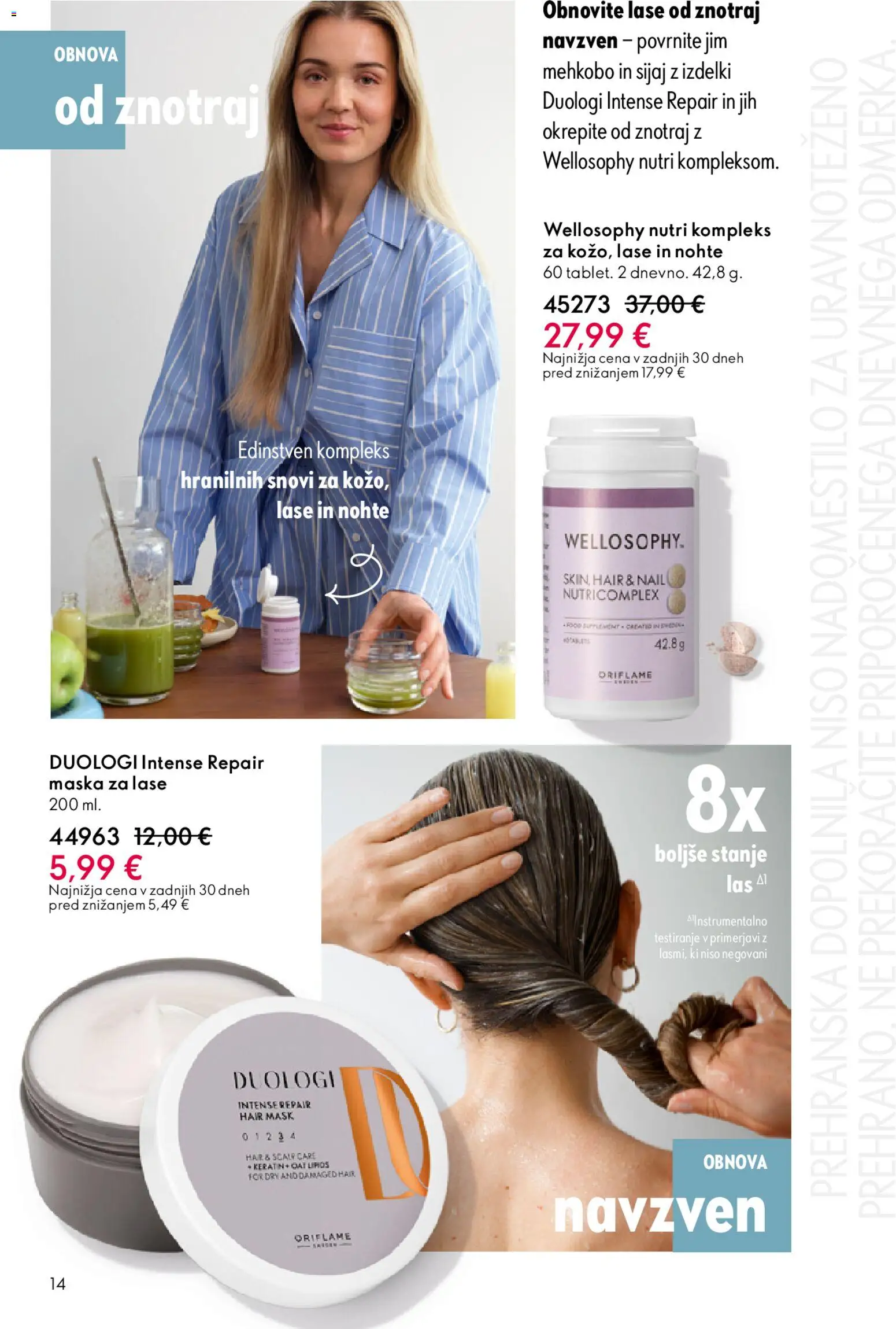 Novi Oriflame katalog ponudbe – veljaven od 31.12.2025 | Stran: 14 | Izdelki: Prehranska dopolnila, Maska za lase, Maska