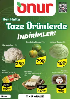 11.12.2025 tarihinden itibaren geçerli olan Onur Market kataloğu önizlemesi