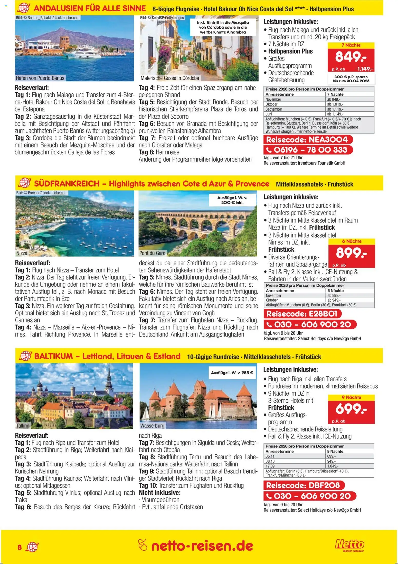 Netto Reisen Prospekt 	 – gültig ab 26.03.2026 | Seite: 8 | Produkte: Blumen, Uhr