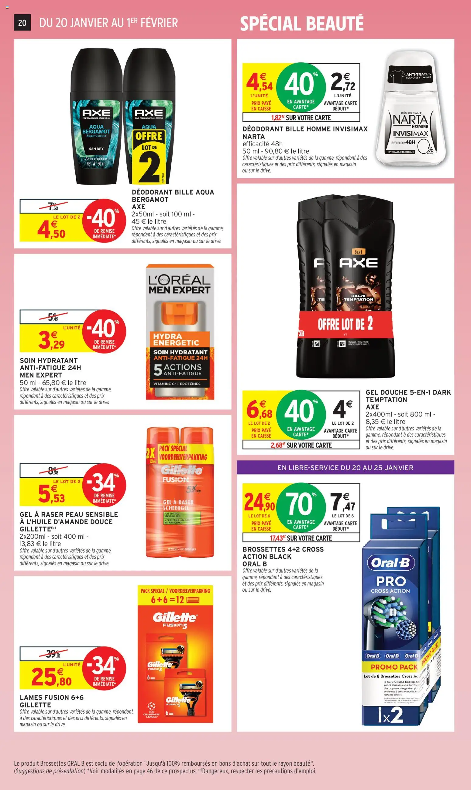 {H1} | Page: 20 | Produits: Gel à raser, Brosse, Gel douche, Douche