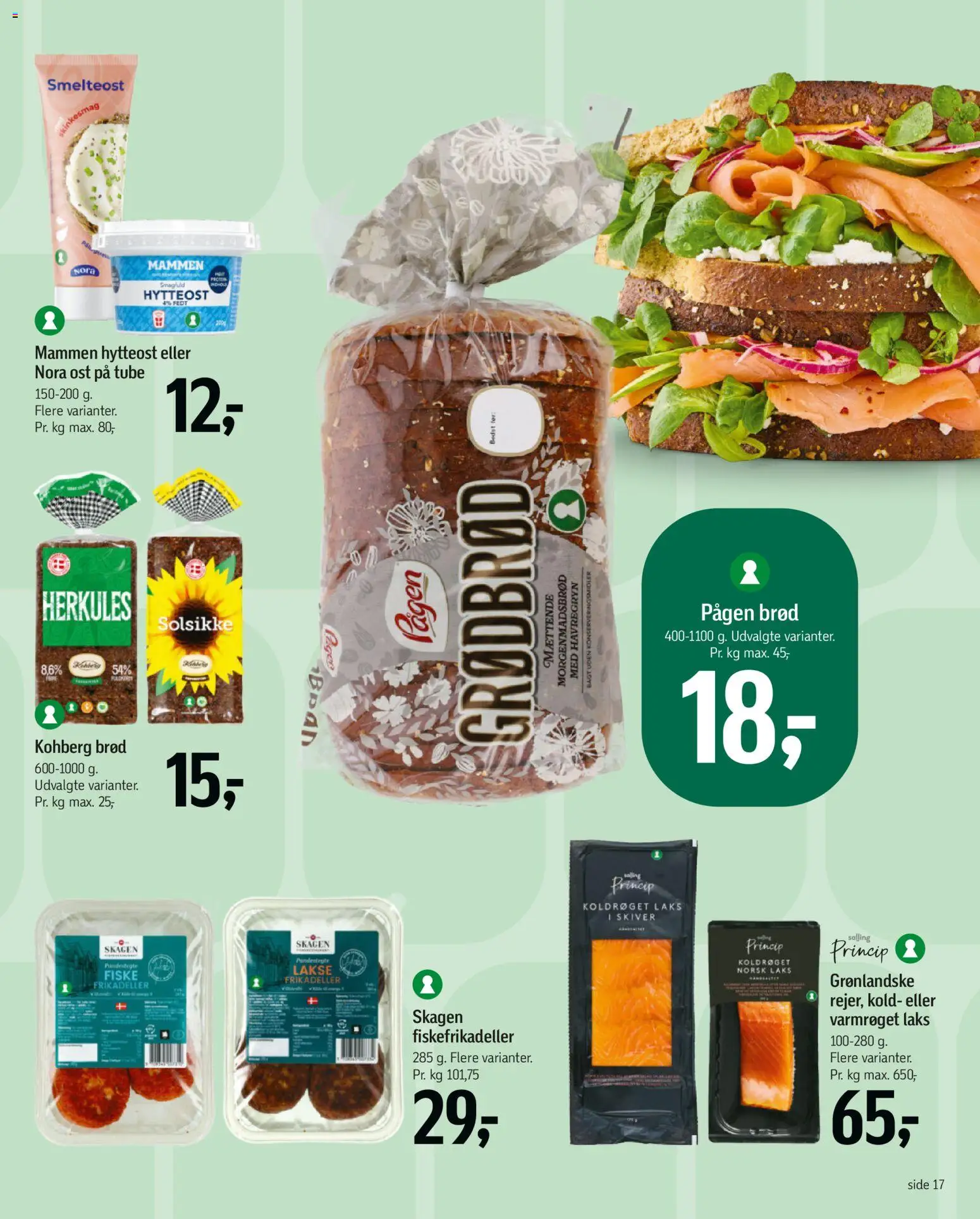 Føtex tilbudsavis – gyldig fra 07.04.2026 | Side: 17 | Produkter: Brød, Hytteost, Havregryn, Fiskefrikadeller
