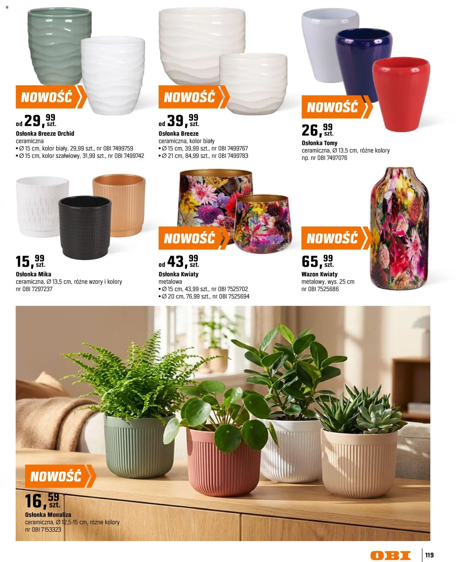 OBI gazetka - Ogród od 11.03.2026 | Strona: 119 | Produkty: Wazon, Kwiaty