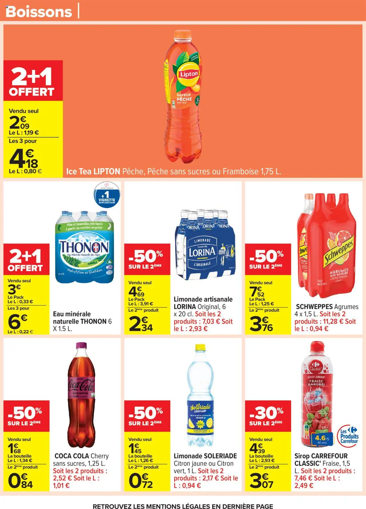  | Page: 40 | Produits: Eau minérale, Fraise, Pêche, Eau minérale naturelle