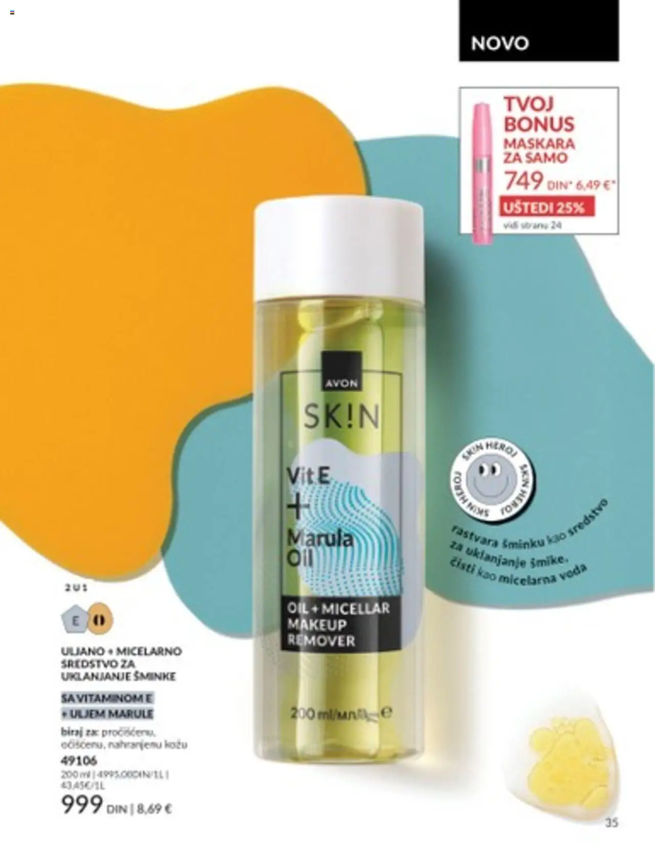 AVON katalog - važi od 01.08.2025 | Strana: 35 | Proizvode: Maskara, Voda, Micelarna voda