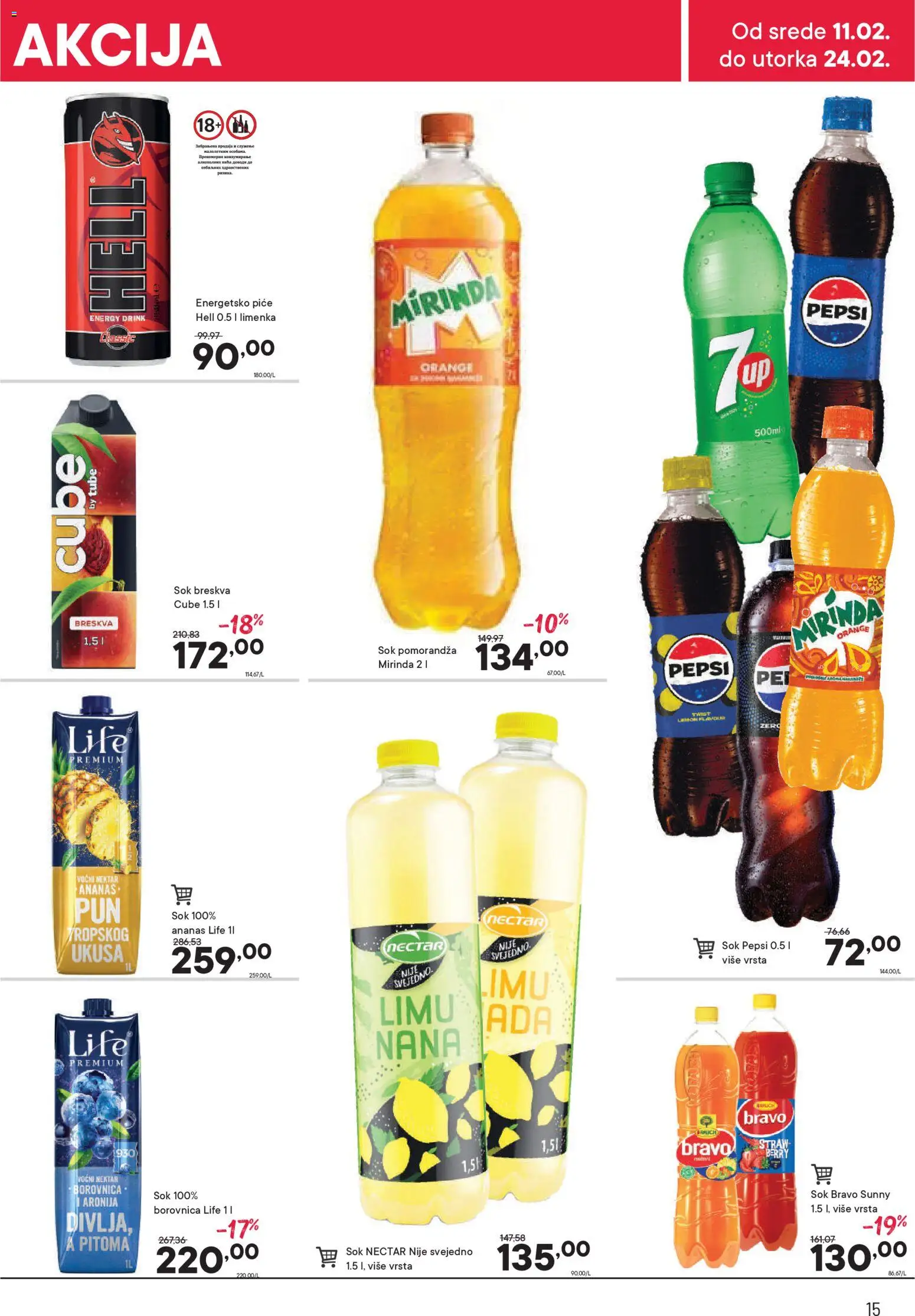PerSu katalog - važi od 11.02.2026 | Strana: 15 | Proizvode: Pomorandza, Sok, Breskva, Pepsi