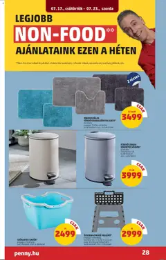 PENNY akciós ujság - amely érvényes a következő dátumtól: 17.07.2025 | Oldal: 30 | Termékek: Szemetes, Lavór, Fürdőszobaszőnyeg