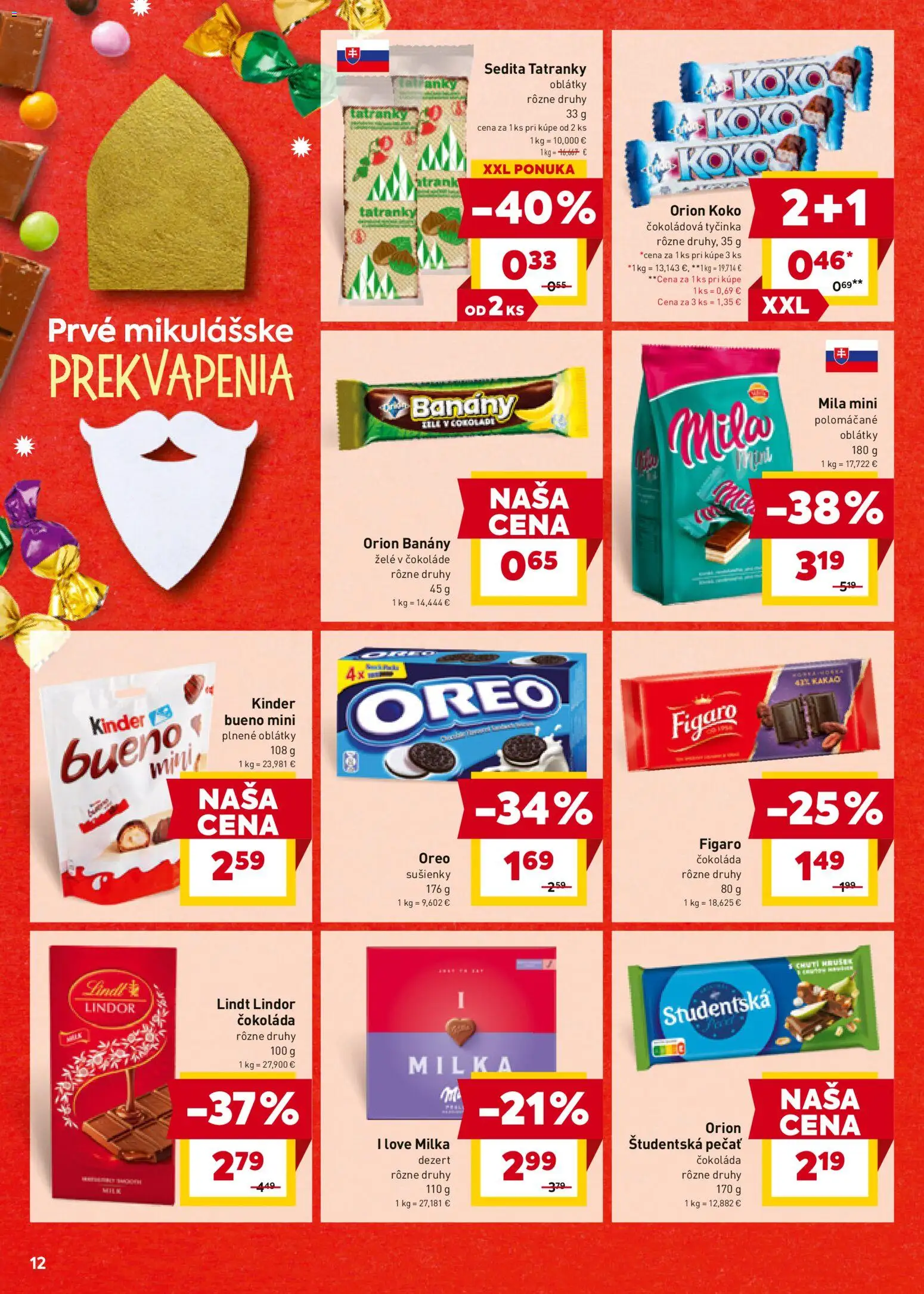 Nové Billa akcie – leták je platný od 05.11.2025 | Strana: 12 | Produkty: Kinder, Kinder Bueno, Čokoláda, Študentská pečať
