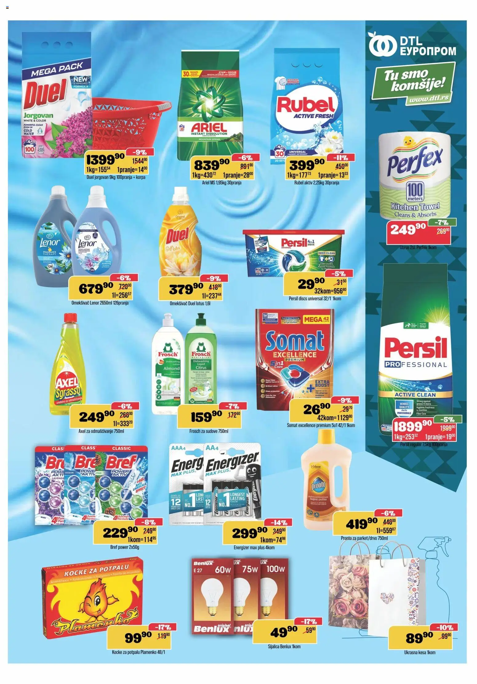 Europrom katalog - važi od 17.12.2025 | Strana: 11 | Proizvode: Somat, Ariel, Ubrus, Korpa