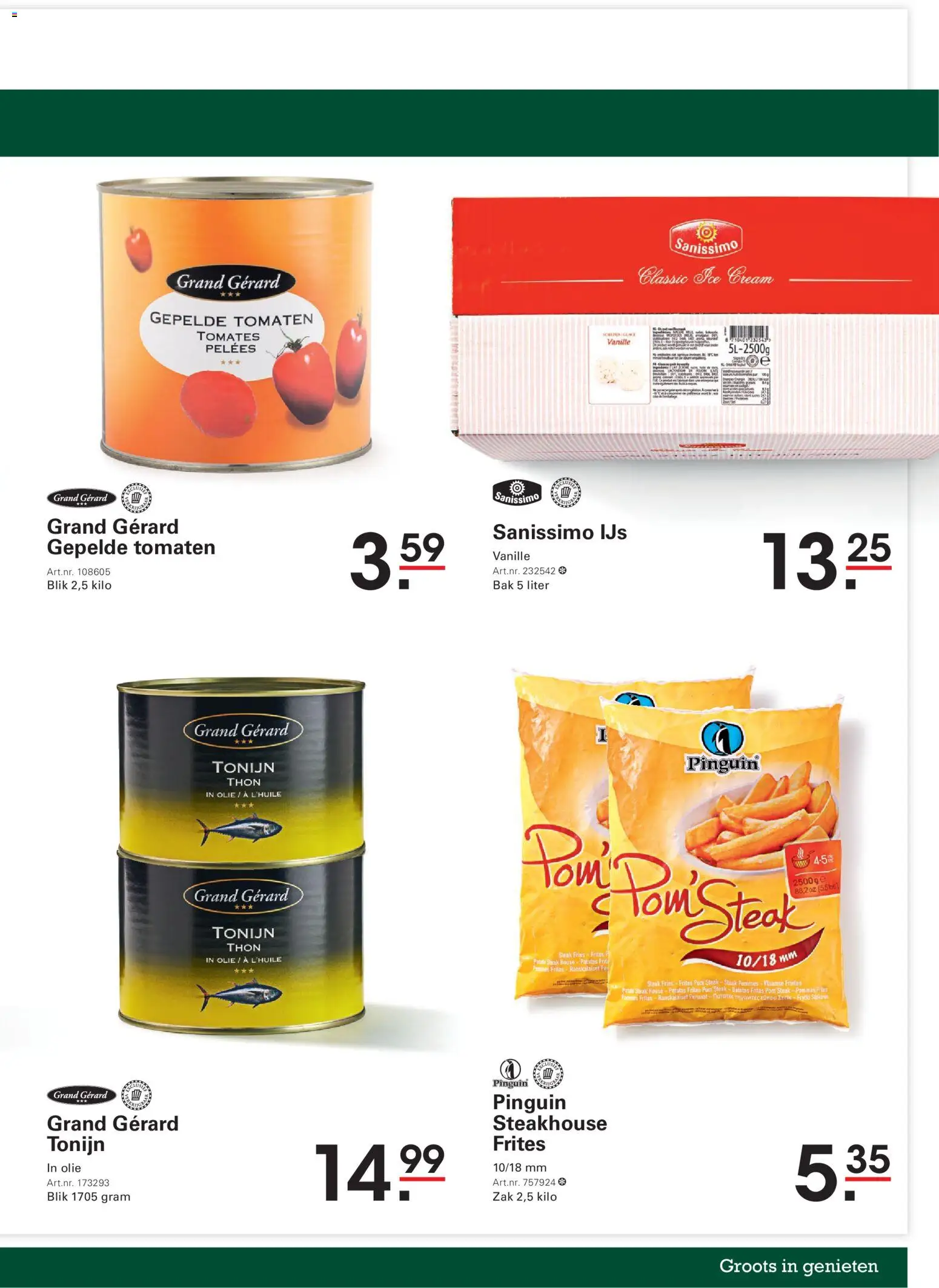 {H1} | Pagina: 23 | Producten: Tomaten, Tonijn, Zak, Pavilon