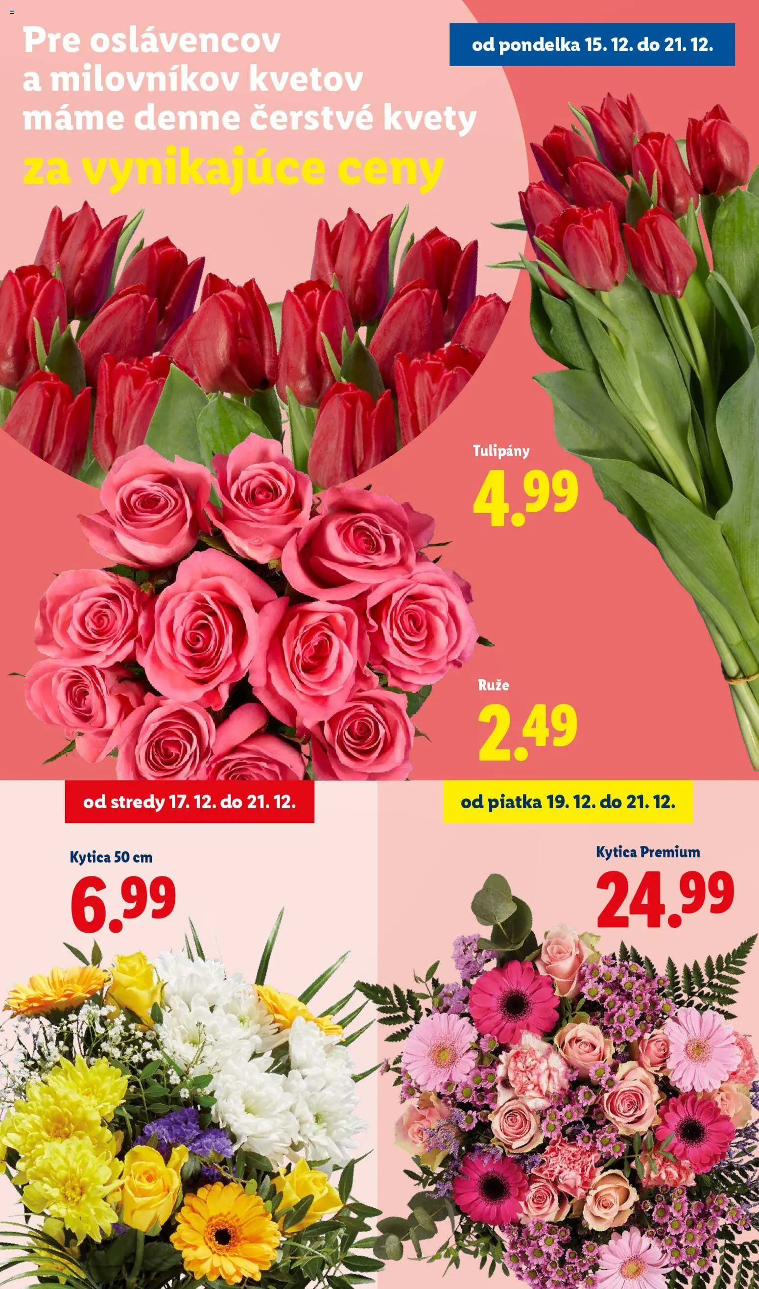 Nové Lidl akcie – leták je platný od 18.12.2025 | Strana: 82 | Produkty: Kvety, Tulipány, Ruže