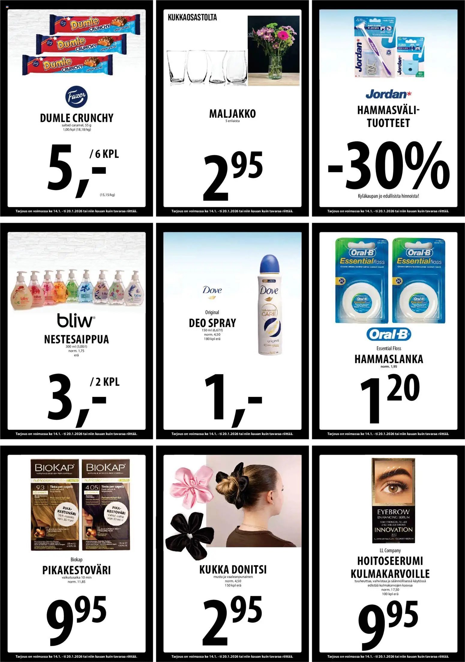 Tuuri tarjoukset – voimassa 14.01.2026 alkaen | Sivu: 9 | Tuotteet: Maljakko, Hammaslanka