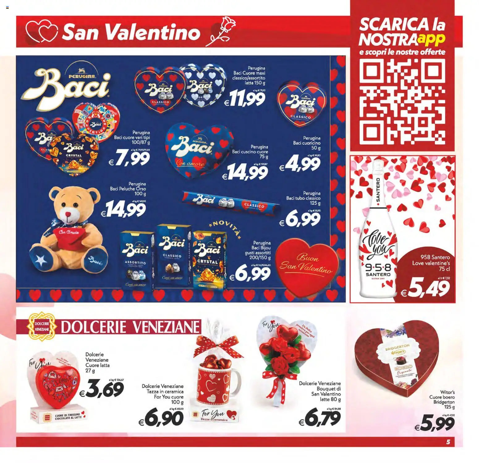 Volantino SuperConveniente del 03.02.2026 | Pagina: 5 | Prodotti: Peluche, Cioccolato, Tubo, Cuscino