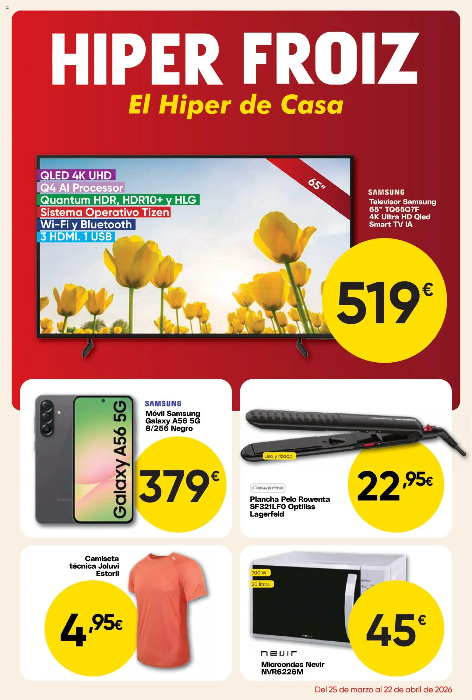 Froiz - Folleto Hiper │ válido desde el 25.03.2026 | Página: 1 | Productos: Televisor, USB, Plancha