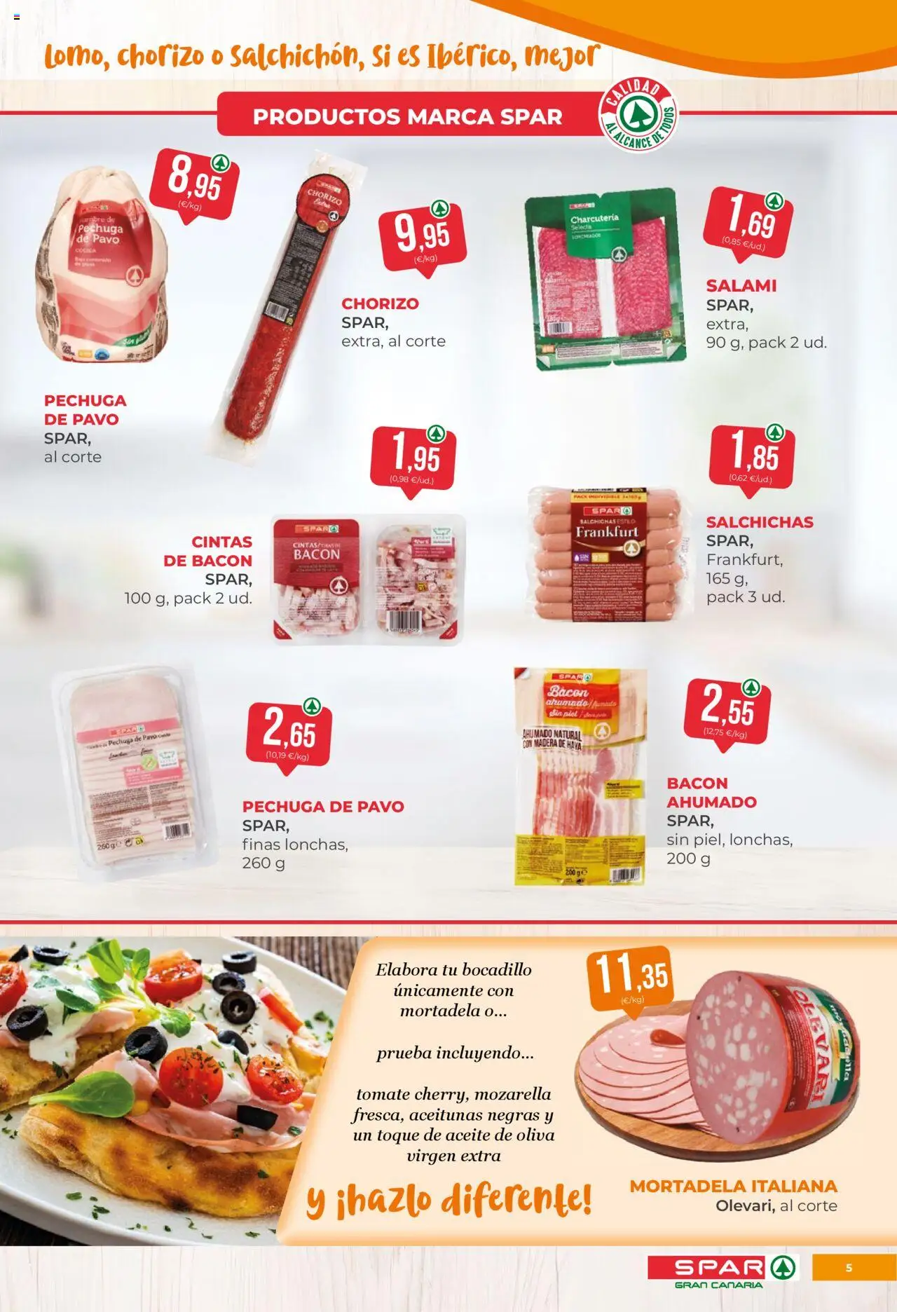 Spar folleto │ válido desde el 19.09.2025 | Página: 5 | Productos: Aceite, Aceite de oliva, Aceite de oliva virgen extra, Mortadela