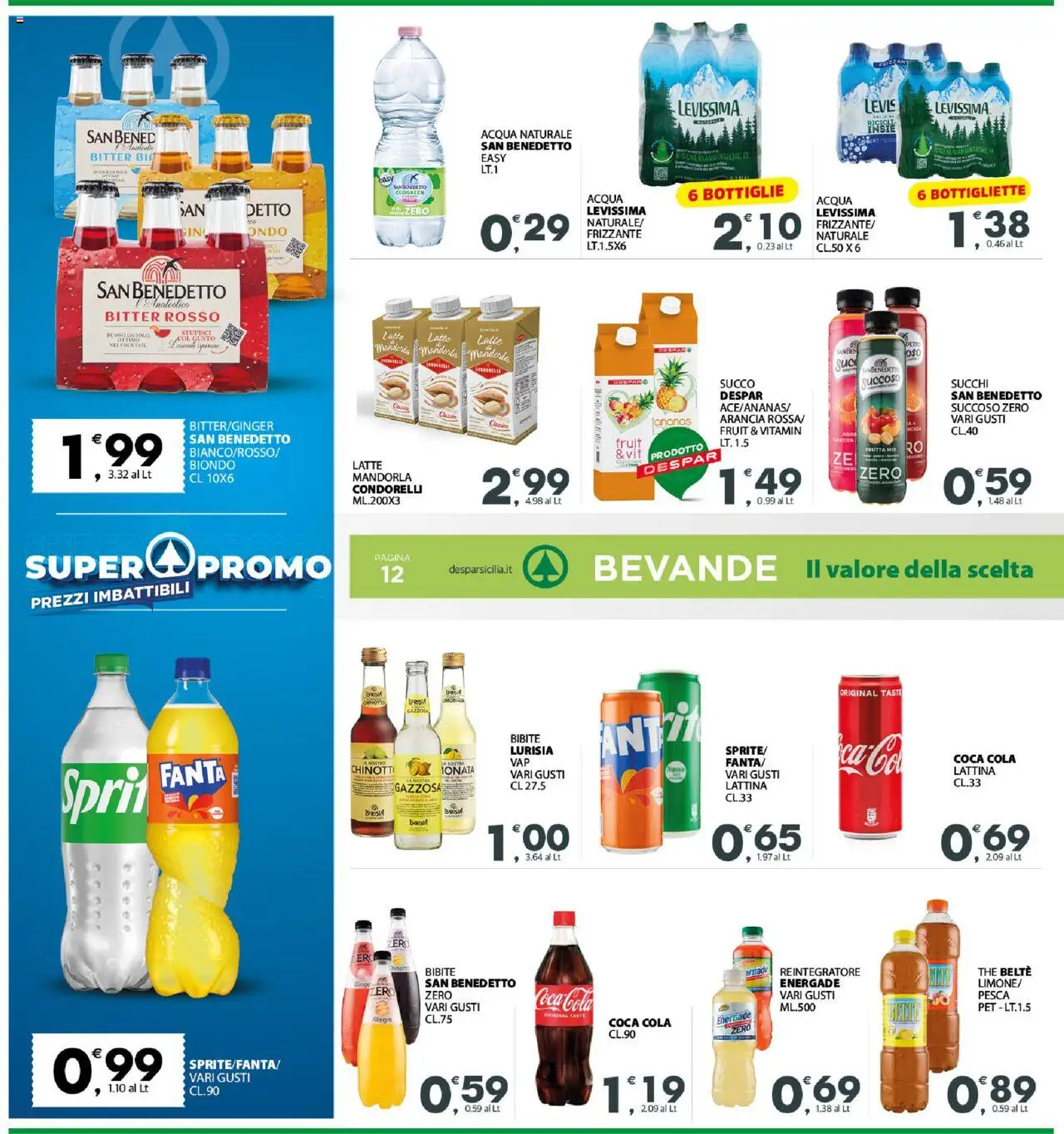 Volantino Interspar del 18.08.2025 | Pagina: 12 | Prodotti: Latte, Pesca, Fanta, Arancia