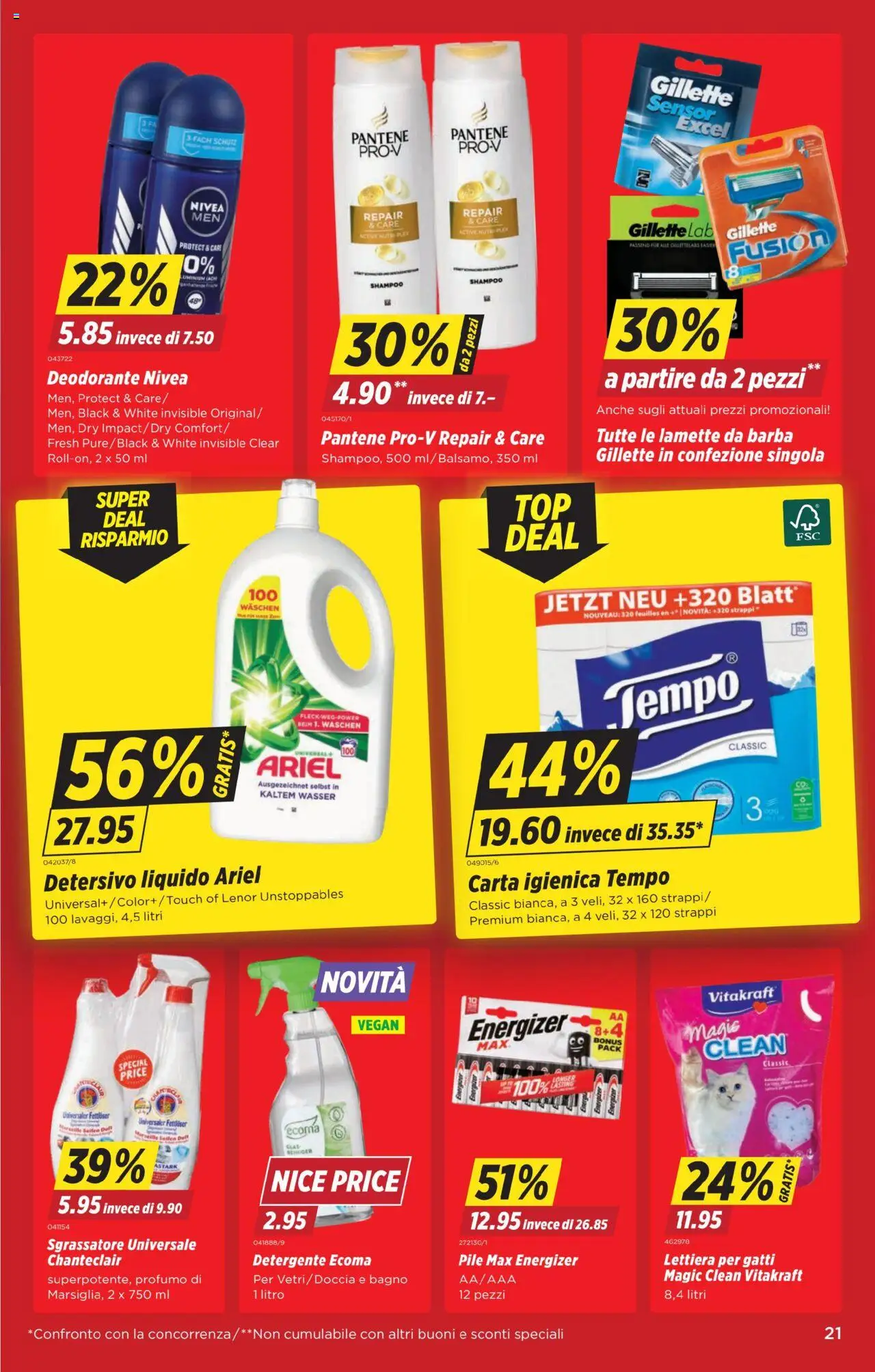 Denner Aktionen IT ab 19.08.2025 | Seite: 21 | Produkte: Duft, Shampoo, Deodorant, Wasser