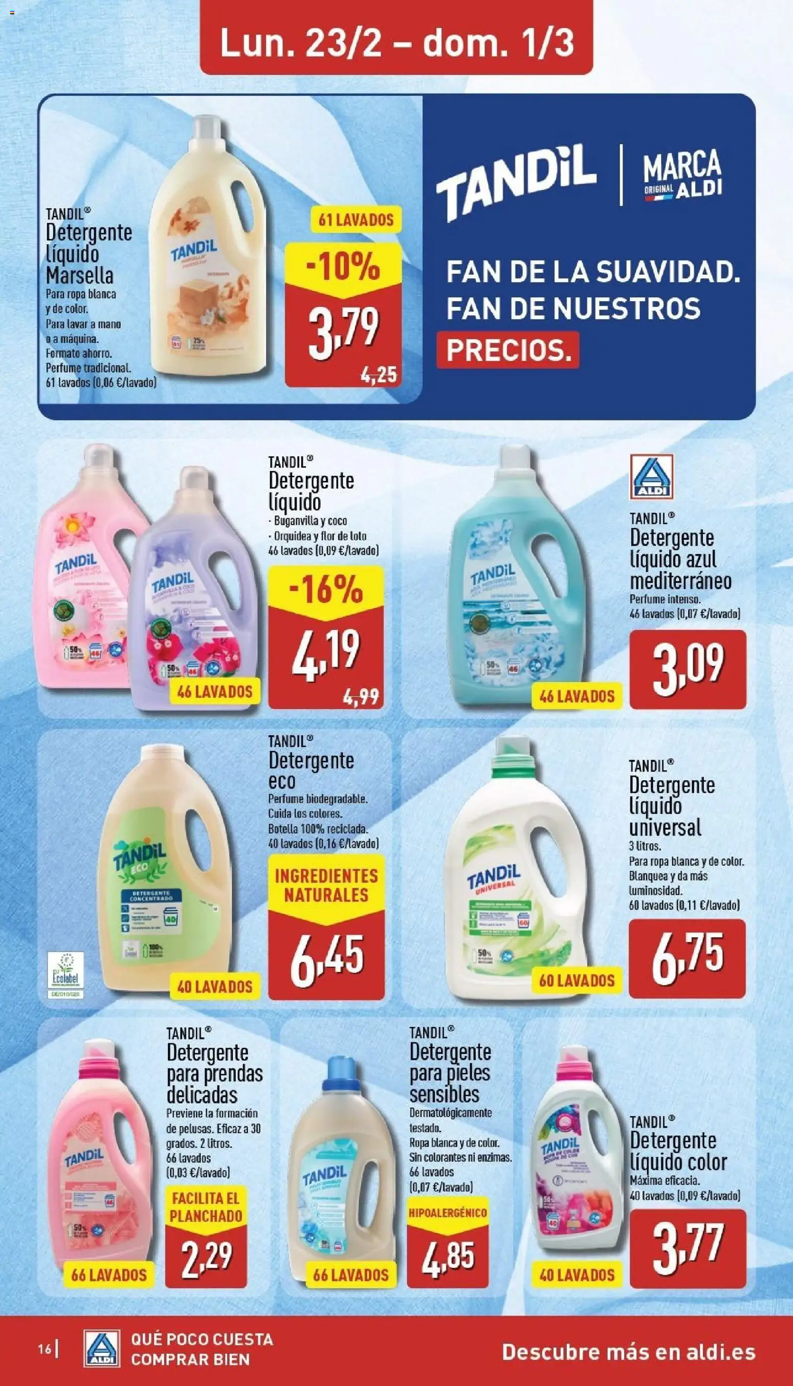 Aldi folleto Canarias │ válido desde el 23.02.2026 | Página: 16 | Productos: Κρεμάστρα, Detergente, Τυρόπιτα, Detergente líquido