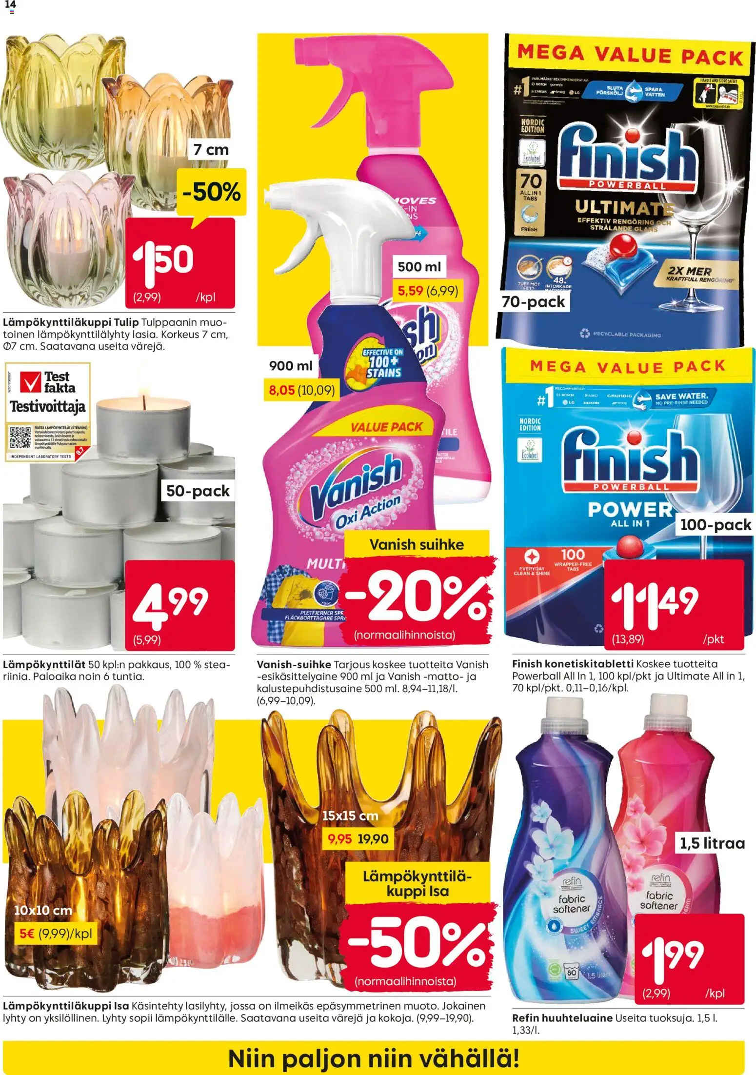 Rusta tarjoukset – voimassa 23.02.2026 alkaen | Sivu: 14 | Tuotteet: Lyhty, Huuhteluaine, Matto