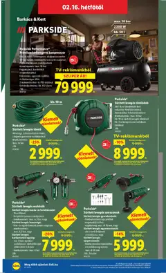 Parkside® Sűrített levegős szerszámok, Sűrített levegős gyorsdaraboló: - fémburkolatok vagy profilok megmunkálásához - vágókorong: max. Ø 76 mm, vagy Sűrített levegős egyenescsiszoló: sík és ívelt felületek csiszolására, vagy Sűrített levegős tányércsiszoló: - finomcsiszolási munkákhoz - csiszolókorong mérete: max. Ø 50 mm - amely érvényes a következő dátumtól: 12.02.2026 | Oldal: 40