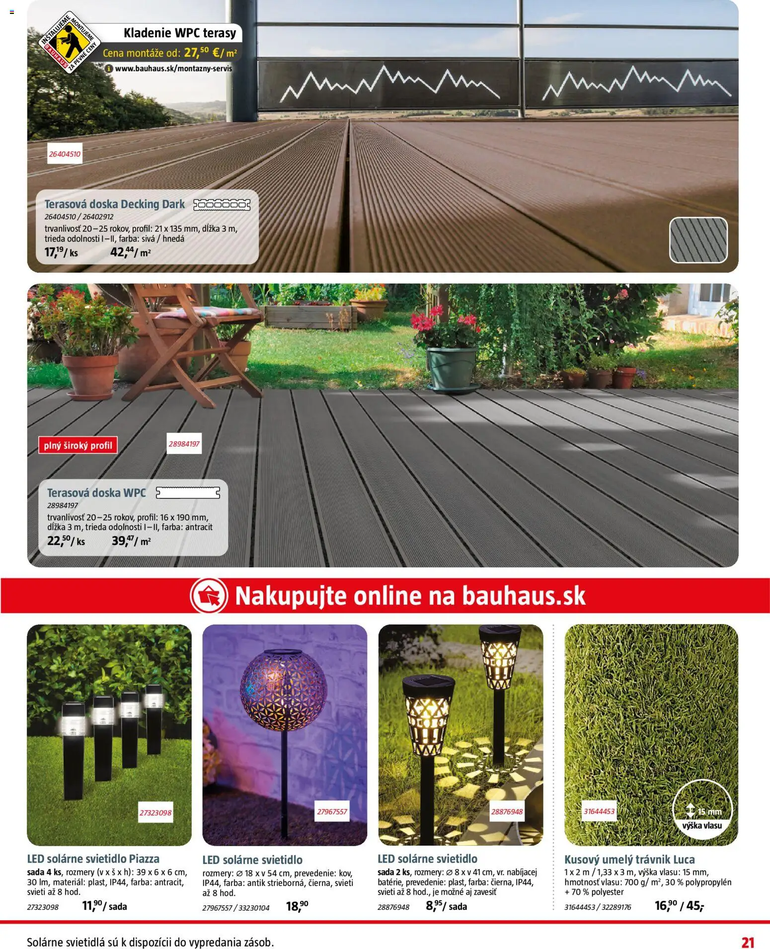 Nové Bauhaus akcie – leták je platný od 07.04.2026 | Strana: 21 | Produkty: Svietidlá, Solárne svietidlá, Svietidlo