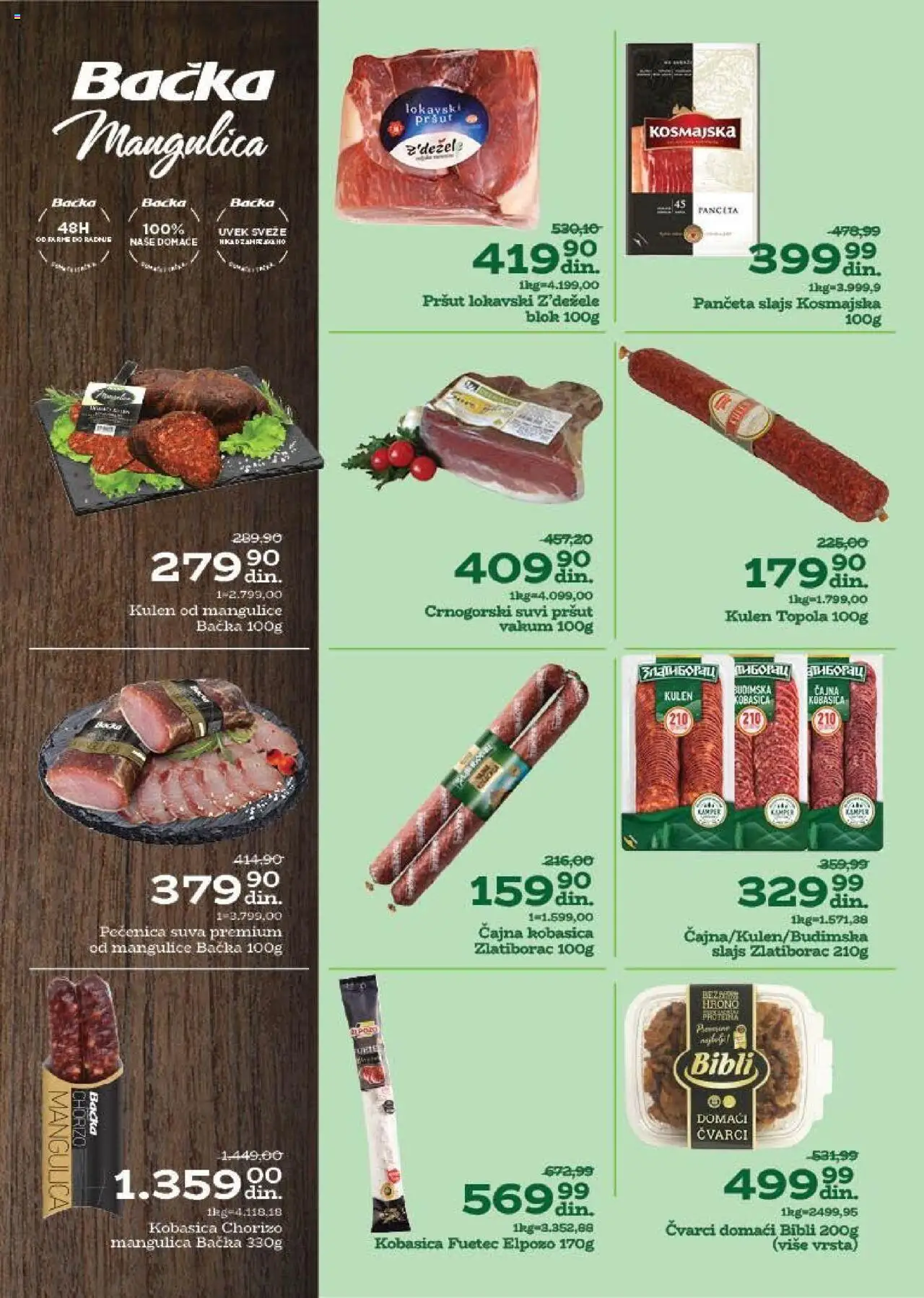 Univerexport katalog - važi od 13.10.2025 | Strana: 5 | Proizvode: Pršut, Panceta, Čvarci, Kulen