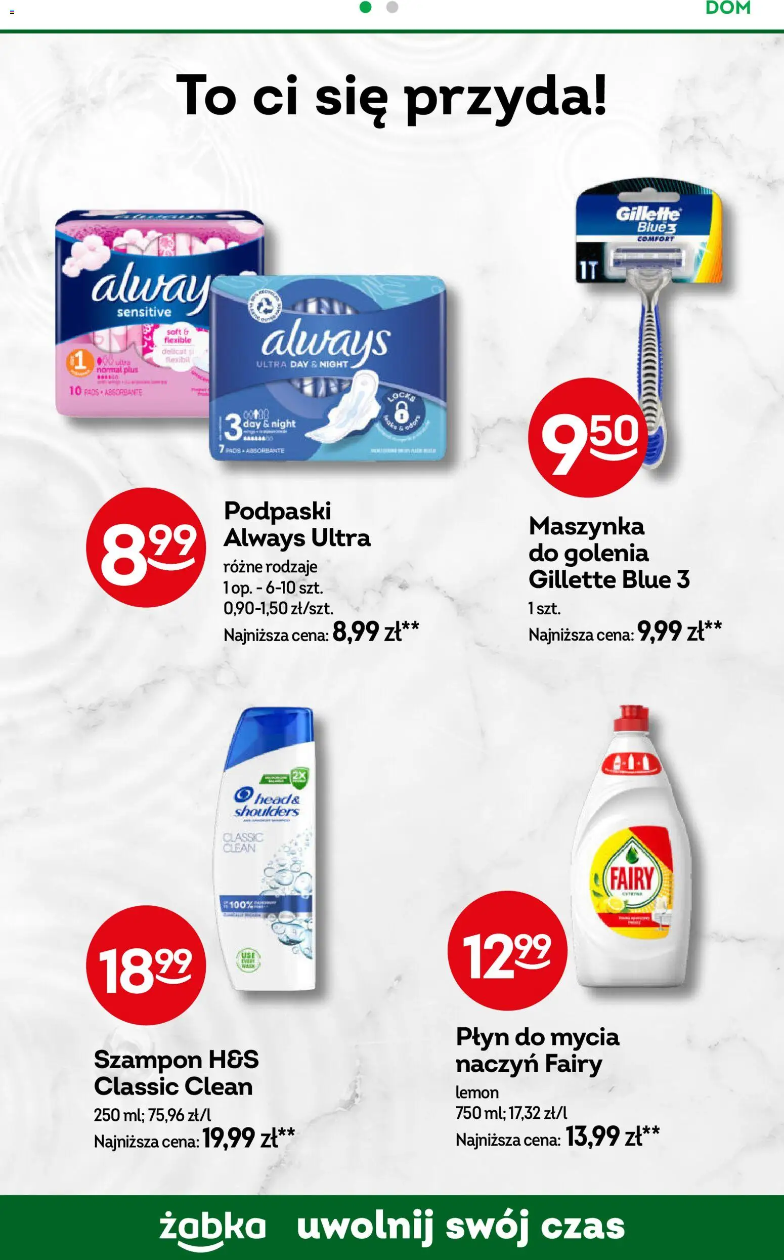 Żabka Gazetka od 11.02.2026 | Strona: 66 | Produkty: Gillette, Podpaski always, Podpaski, Szampon