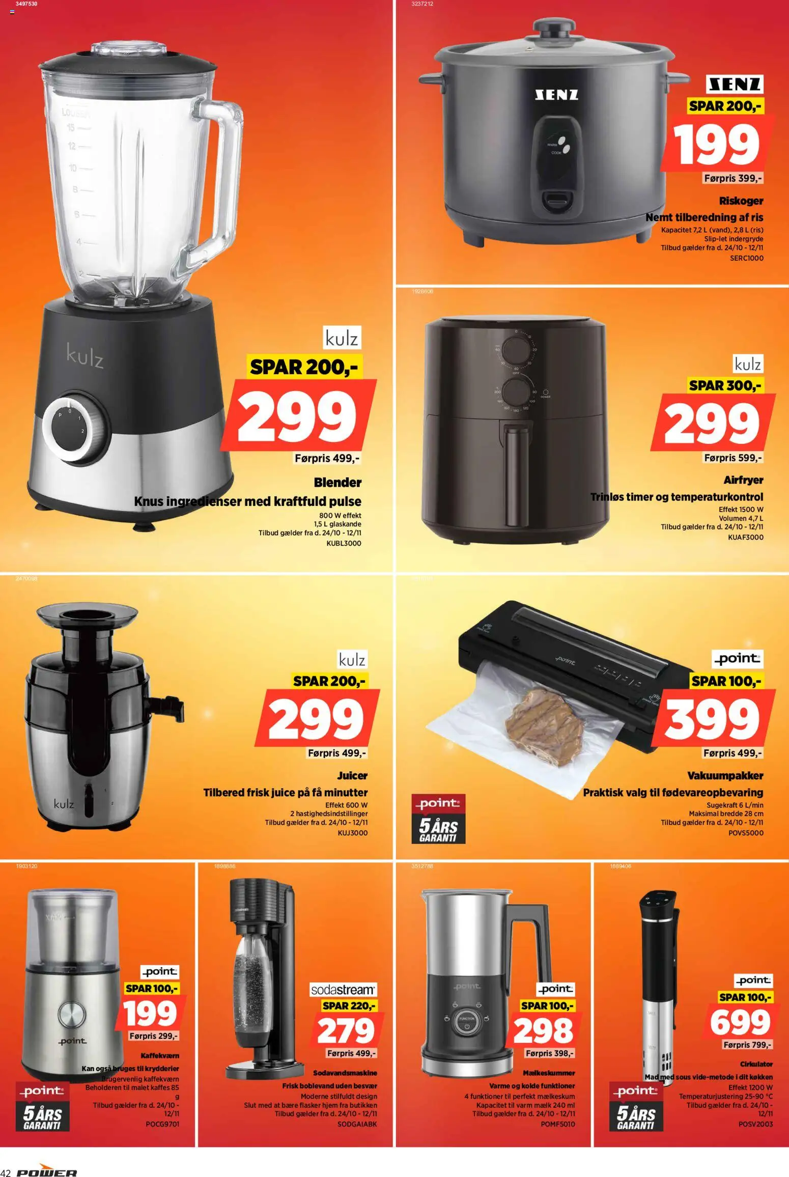 Power tilbudsavis – gyldig fra 24.10.2025 | Side: 42 | Produkter: Mælk, Juice, Ris, Juicer